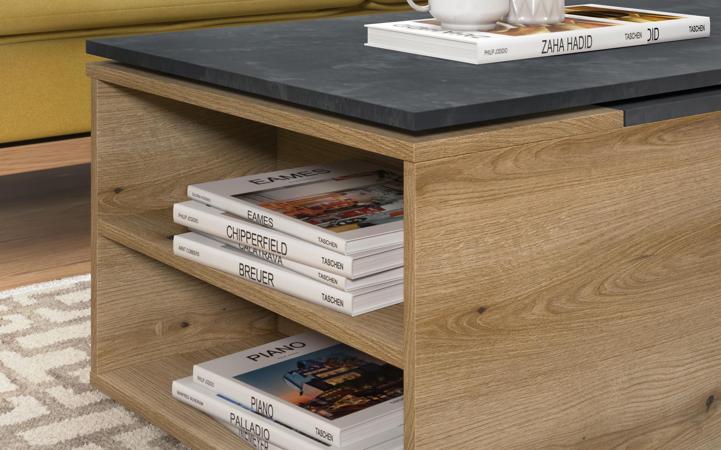 Masuta de cafea Karuzo, stejar evoc + Magma  6