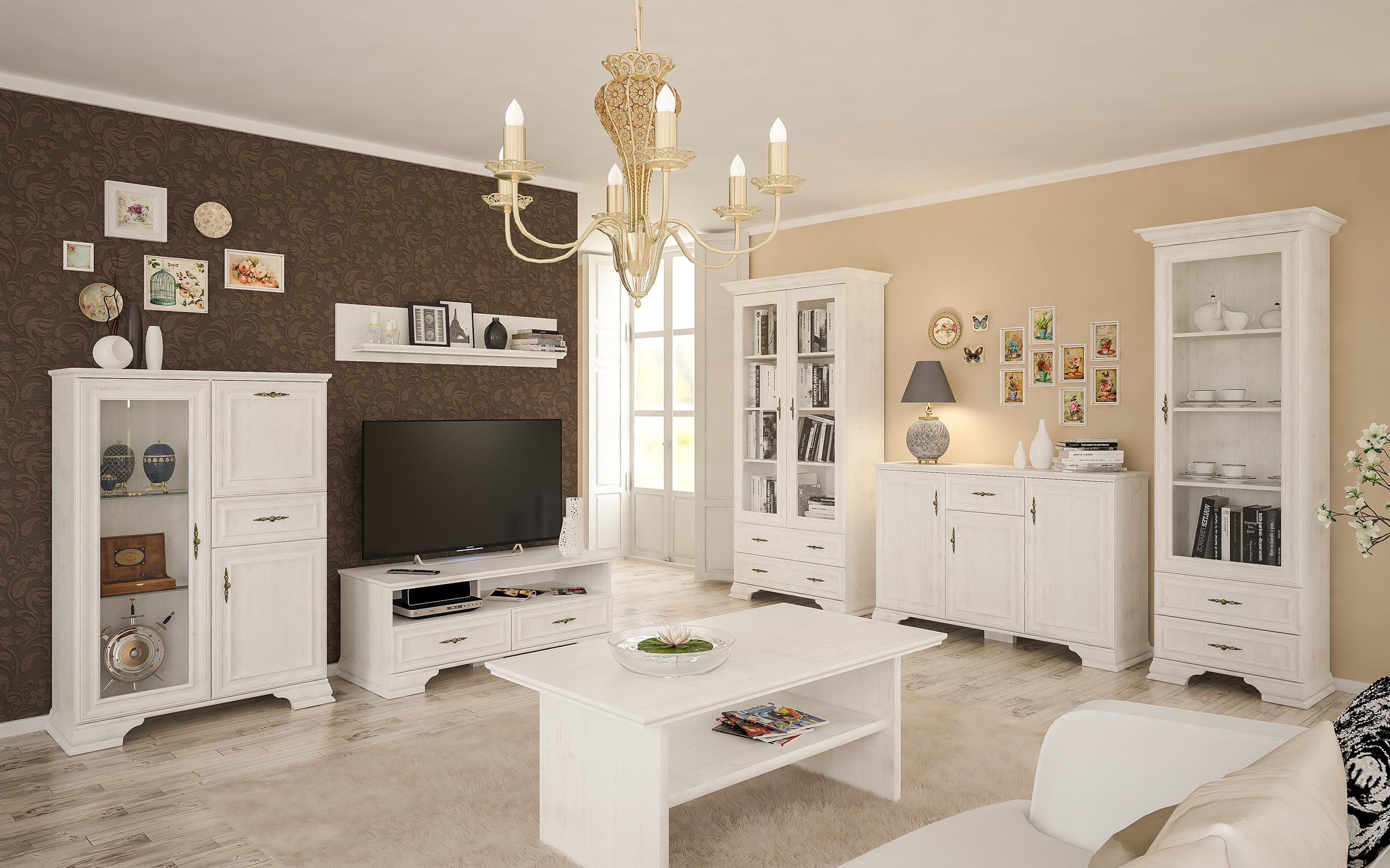 Dulap-vitrina Alexa, pin Andersen + stejar auriu  2