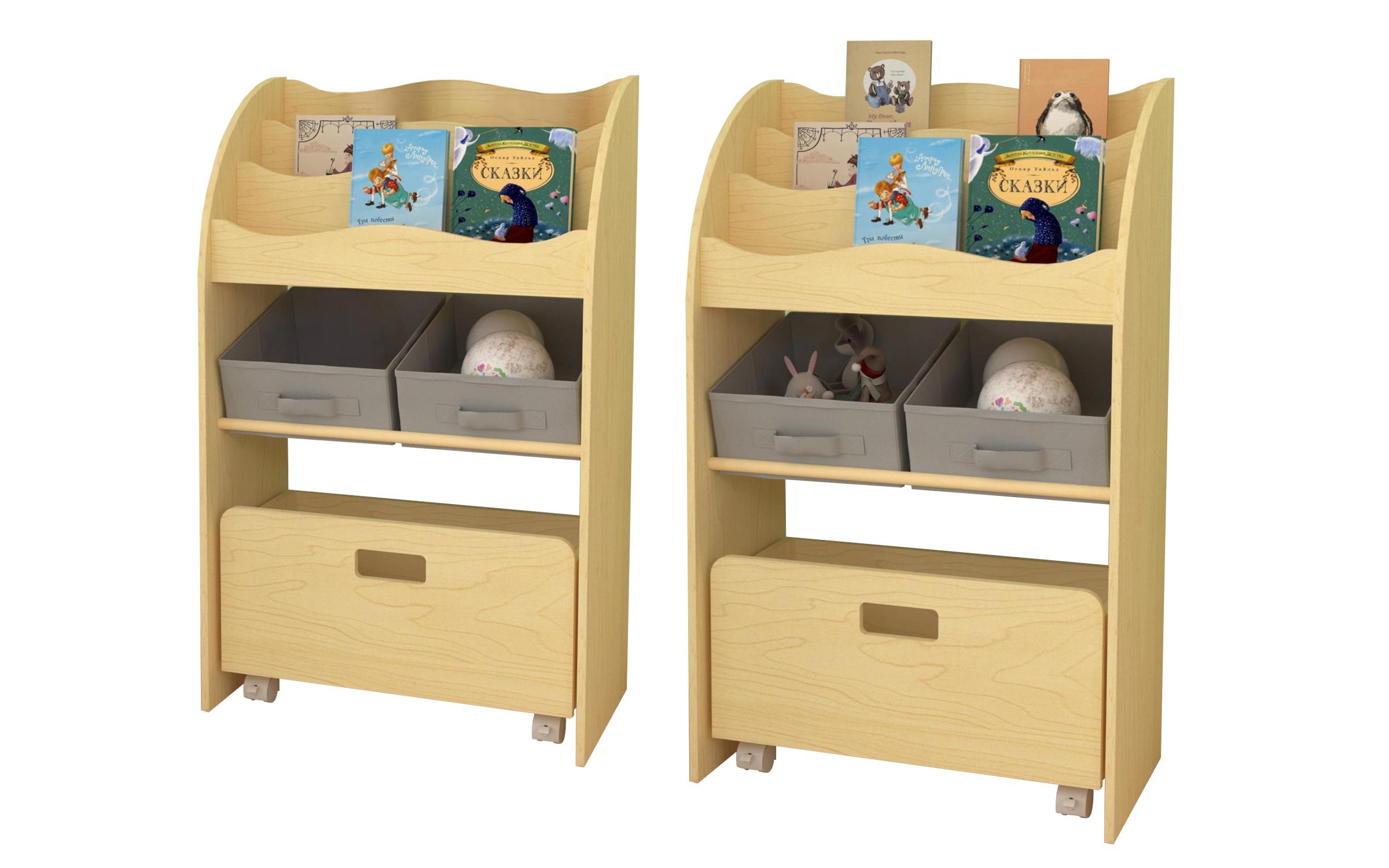 Set etajere Set 2 buc. dulap-etajera pentru copii Hris, natural  1