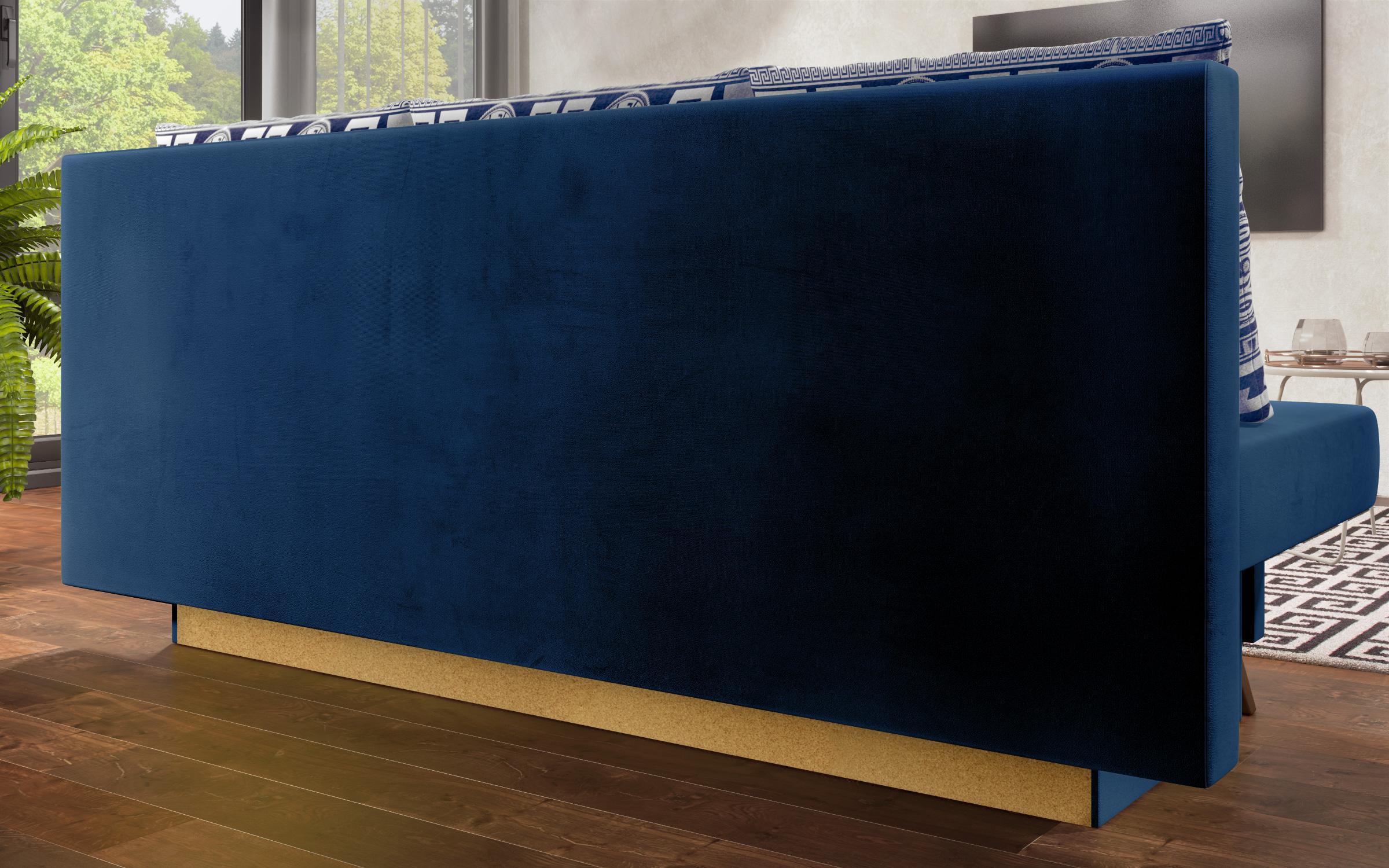 Canapea extensibila Komo, albastru + print  7