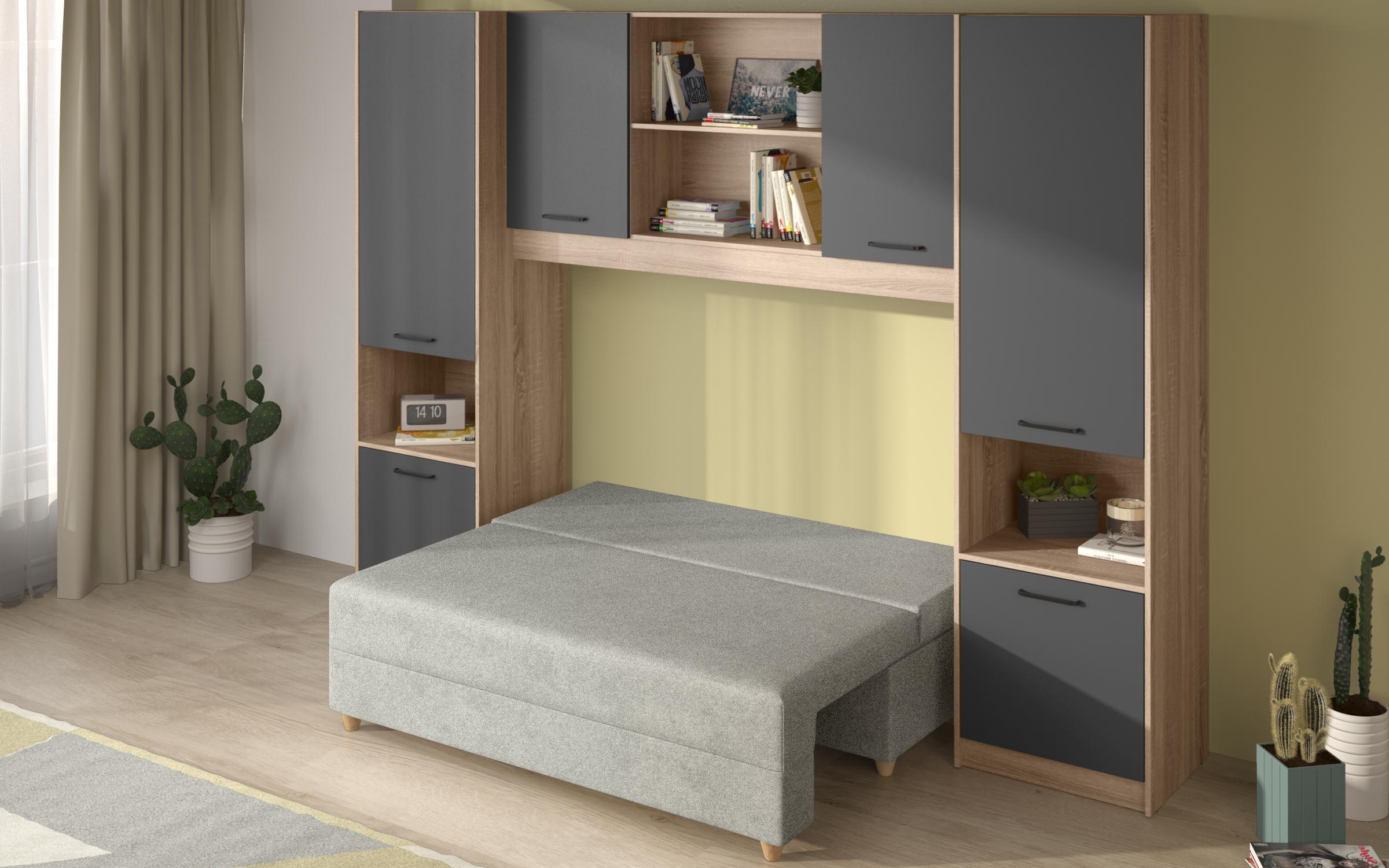Set Diema, stejar sonoma + antracit mat + bej deschis  3