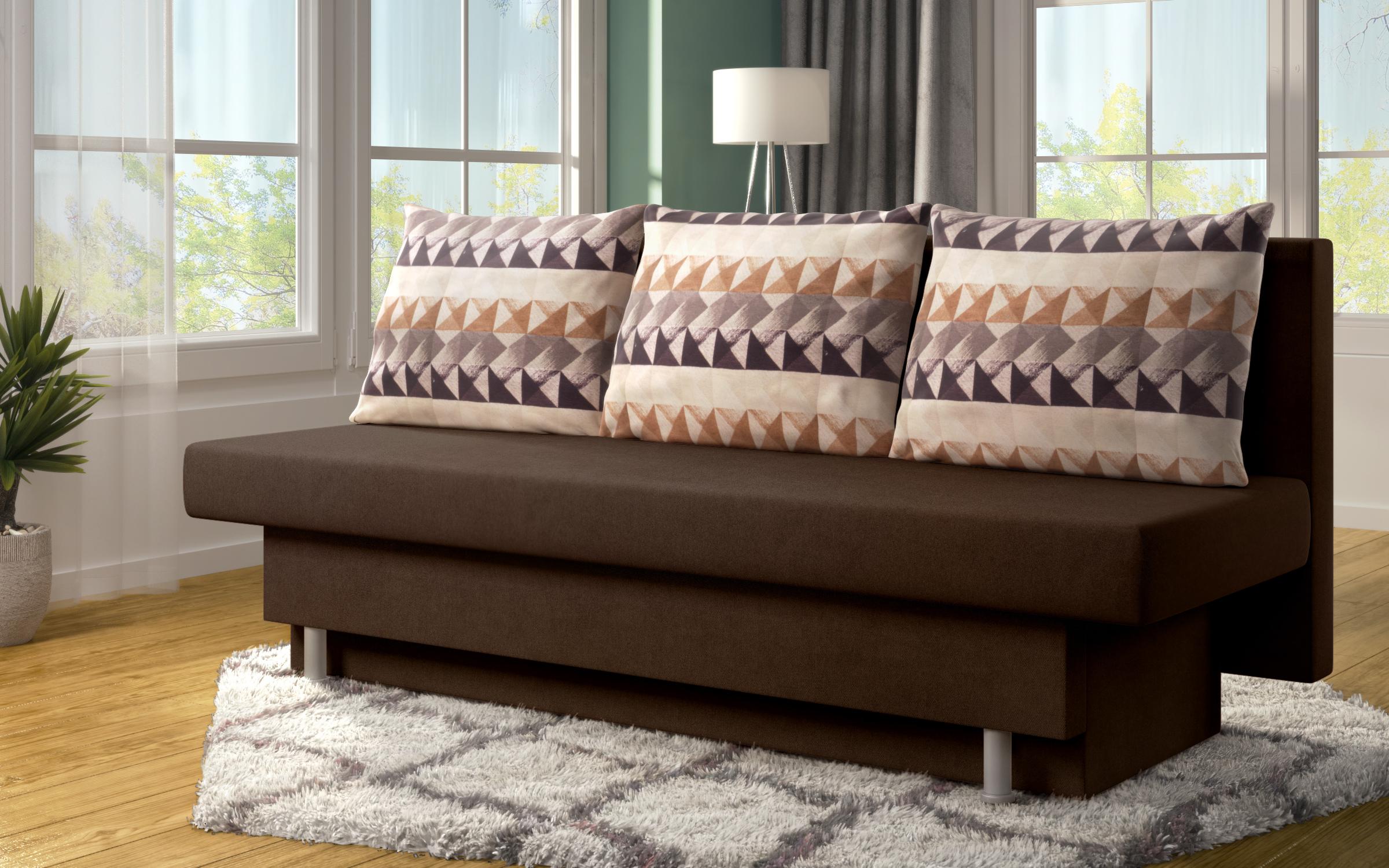 Canapea extensibila Marty, maro + print  3