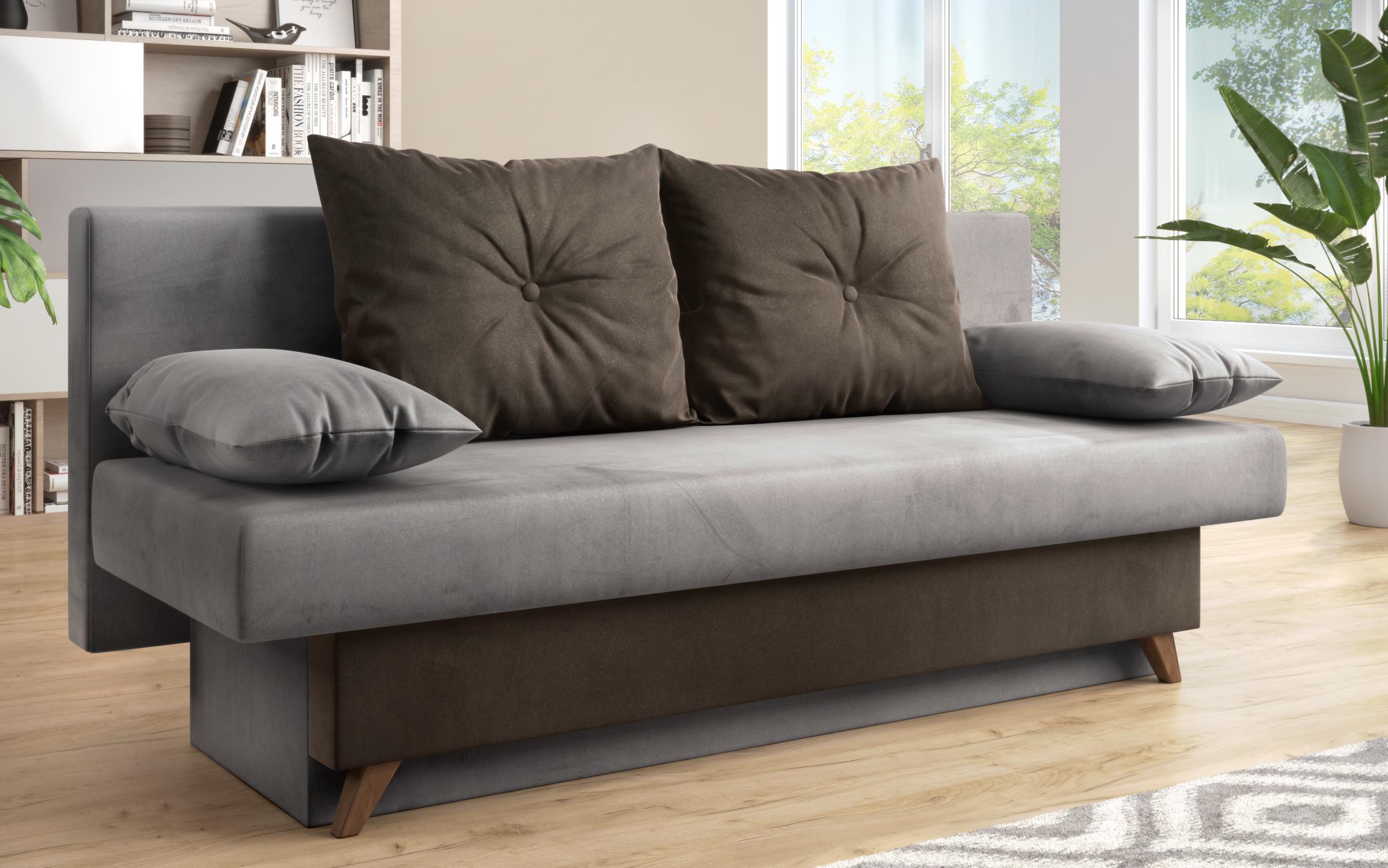 Canapea extensibila Victorio, gri inchis + maro  3