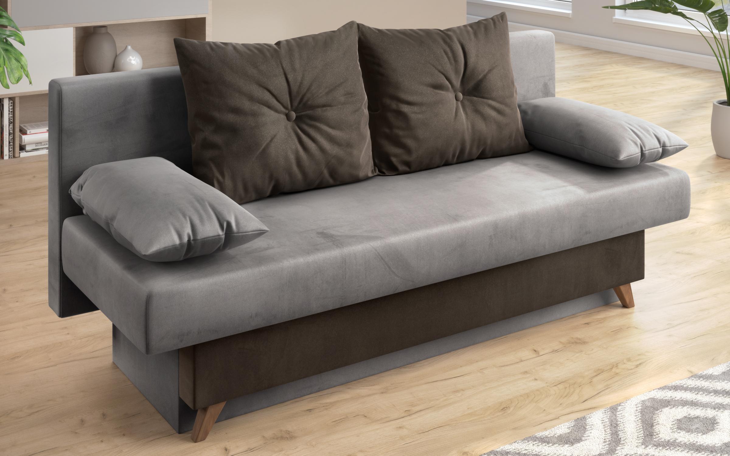 Canapea extensibila Victorio, gri inchis + maro  4