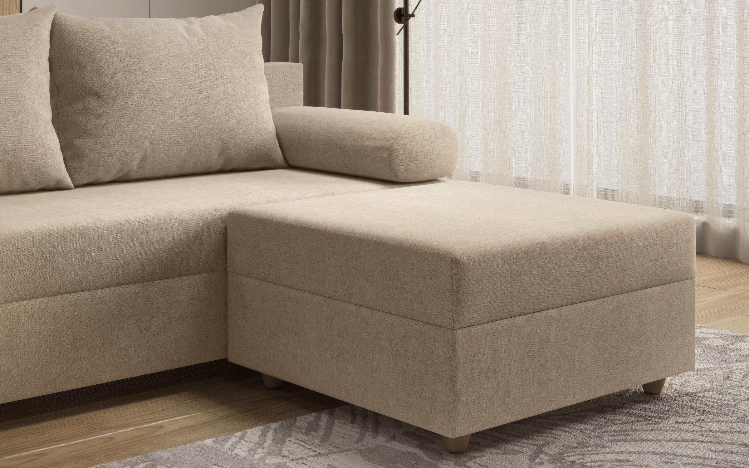 Canapea extensibila + taburet Vitaro, bej deschis  9