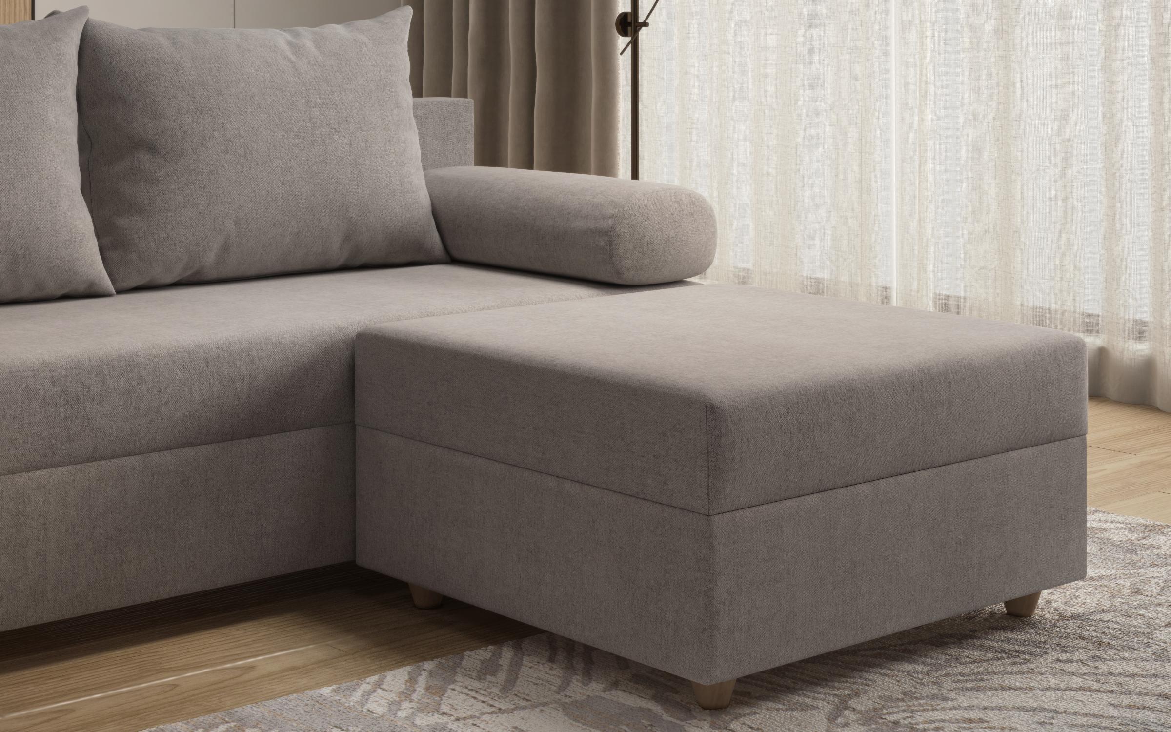 Canapea extensibila + taburet Vitaro, gri  10