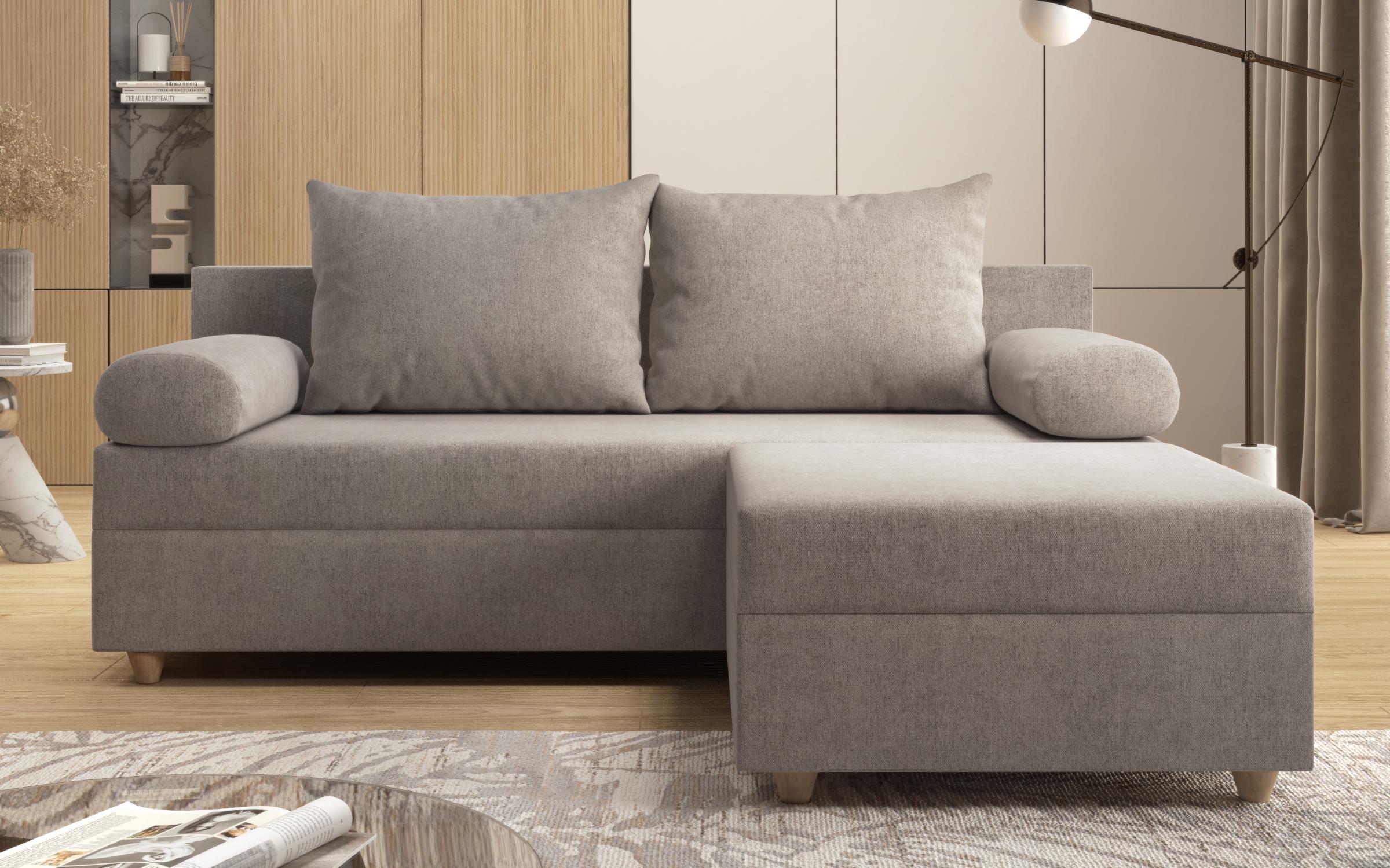 Canapea extensibila + taburet Vitaro, gri  4