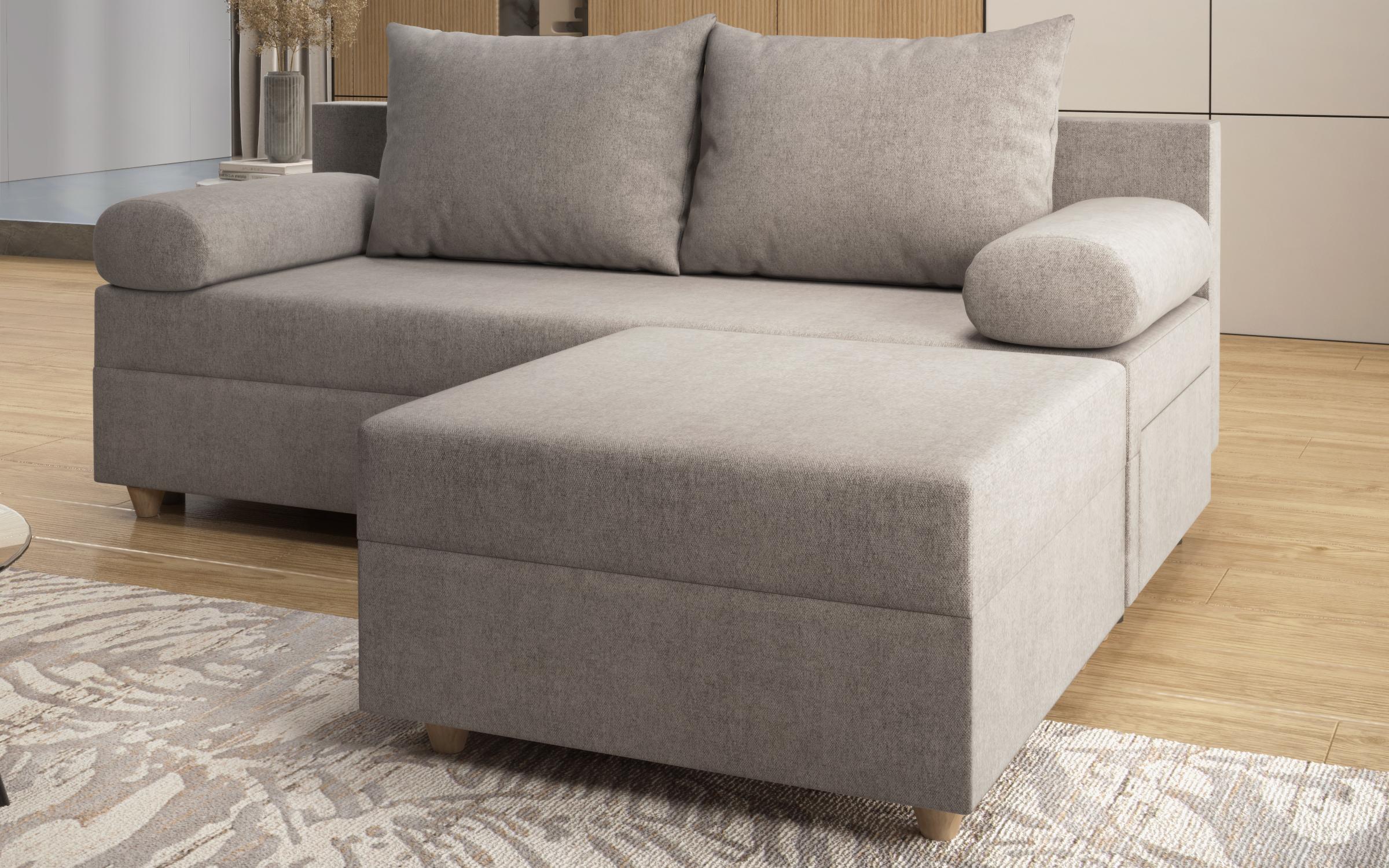 Canapea extensibila + taburet Vitaro, gri  7