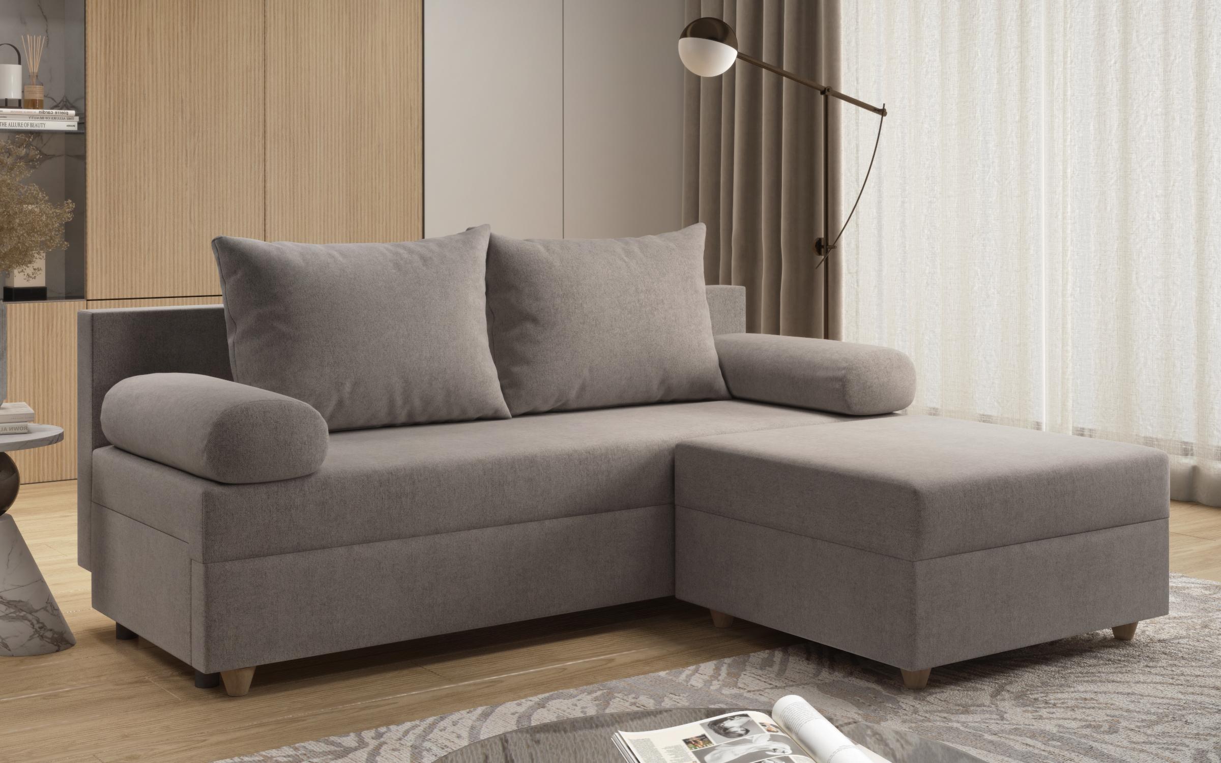 Canapea extensibila + taburet Vitaro, gri  5