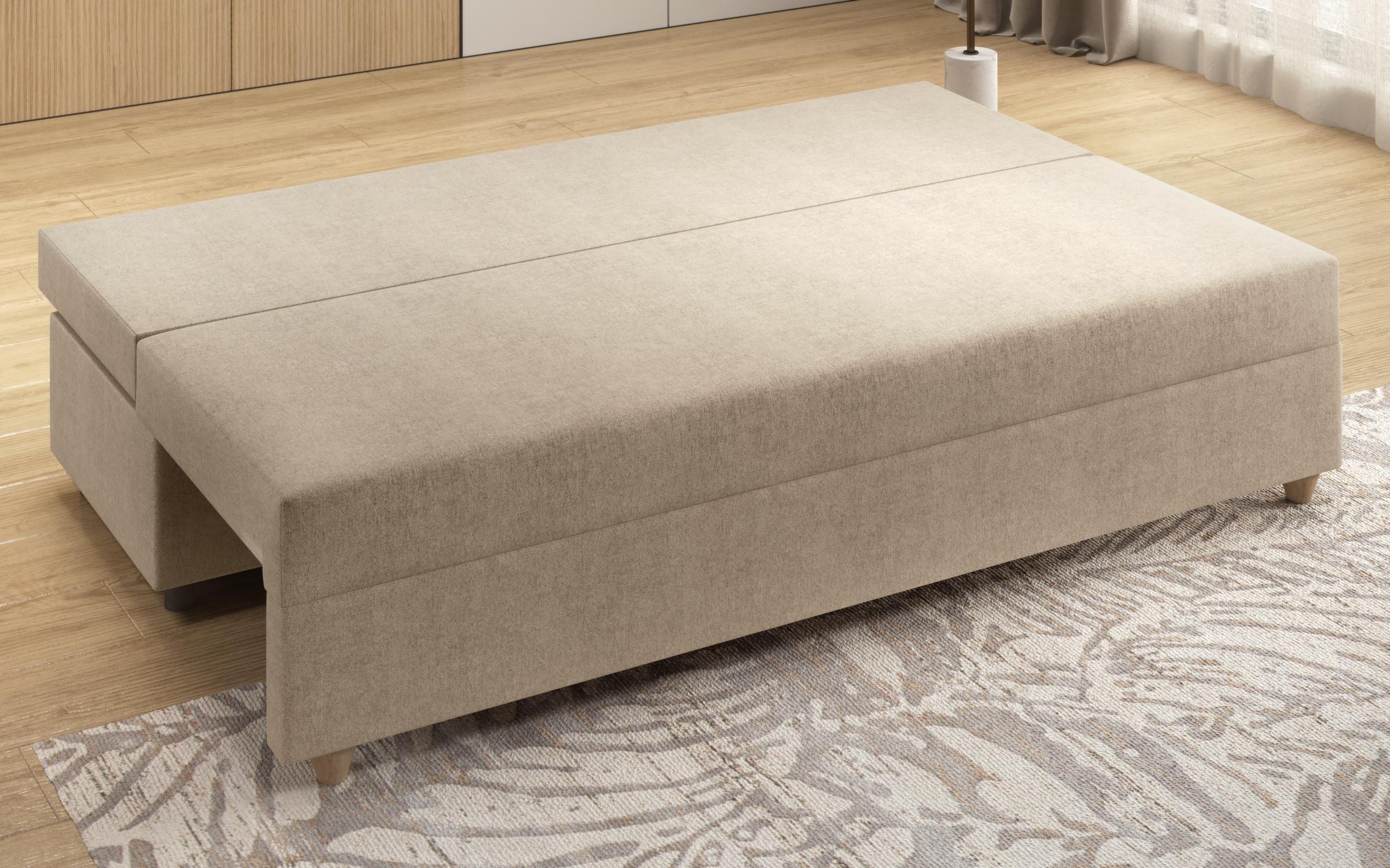 Canapea extensibila + taburet Vitaro, bej deschis  7
