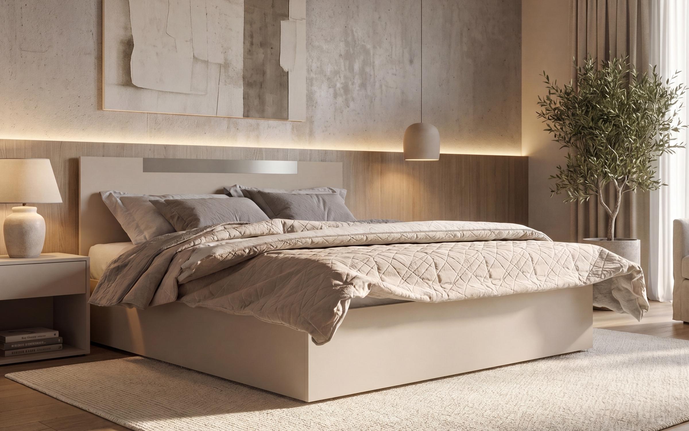 Pat dublu 160/200 Katerina +  saltea, casmir + gri  1