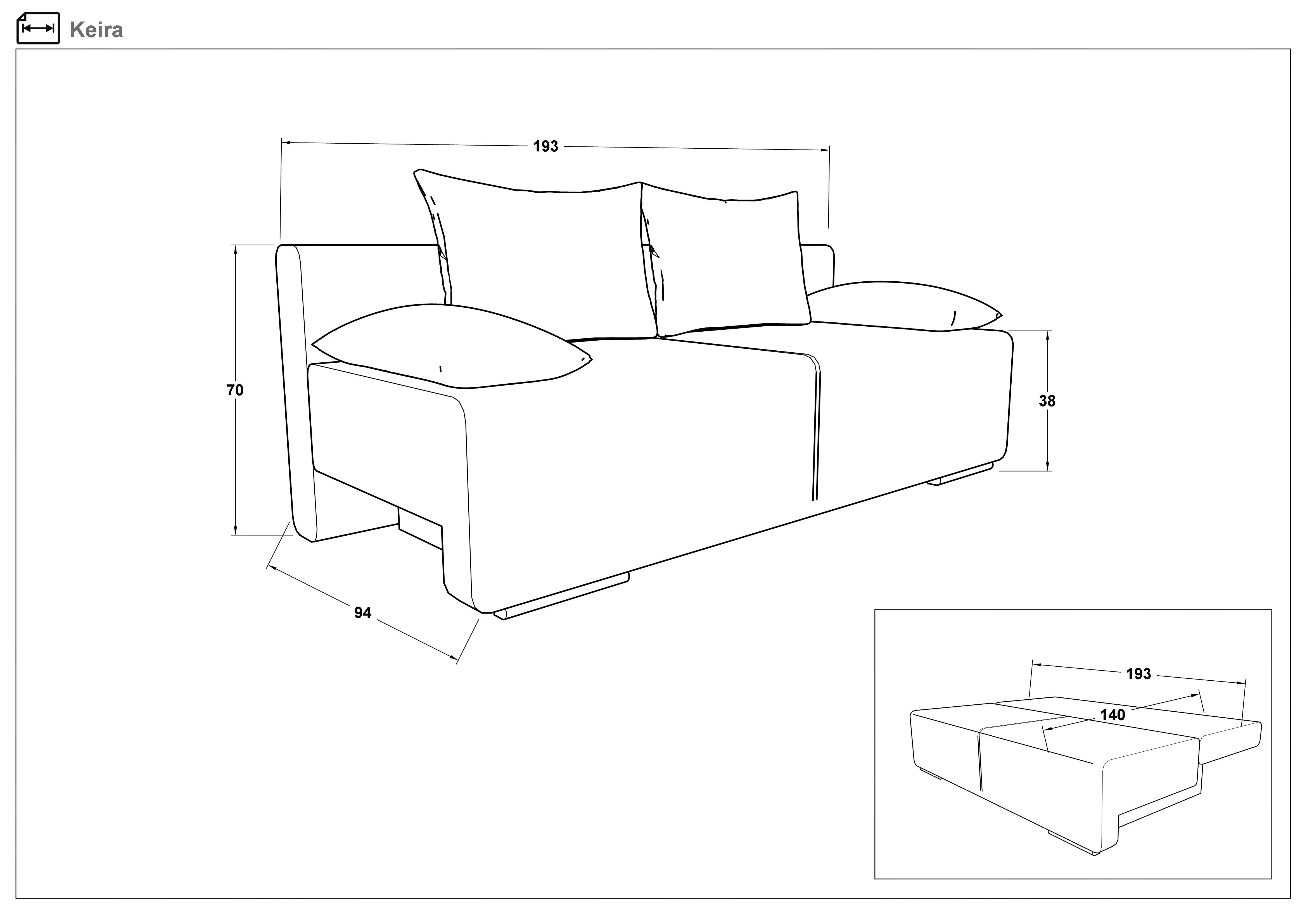 Canapea extensibila Keira | Vellea Home