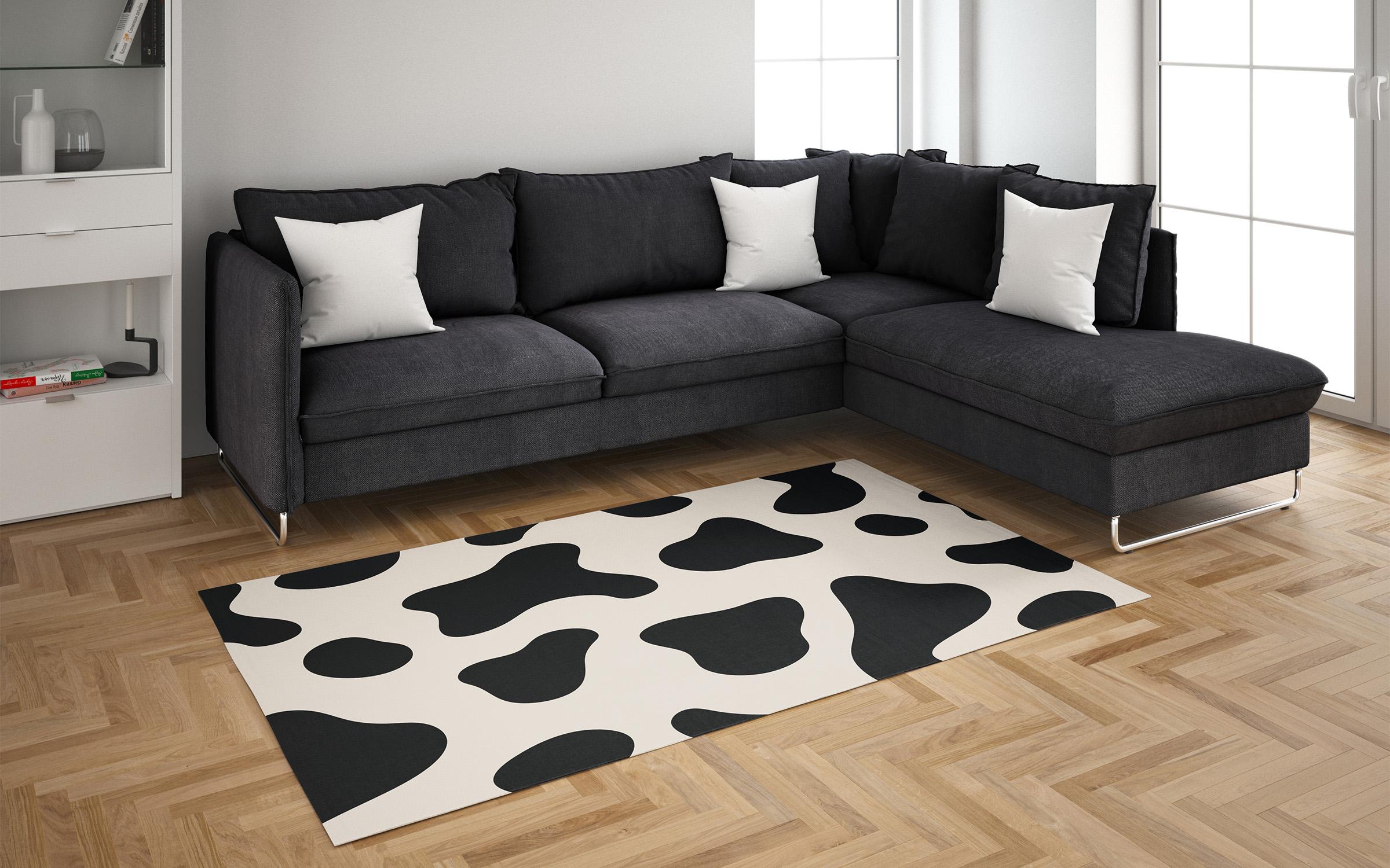 Covor Vaca 120/90, bej + negru, 120/90 cm  1