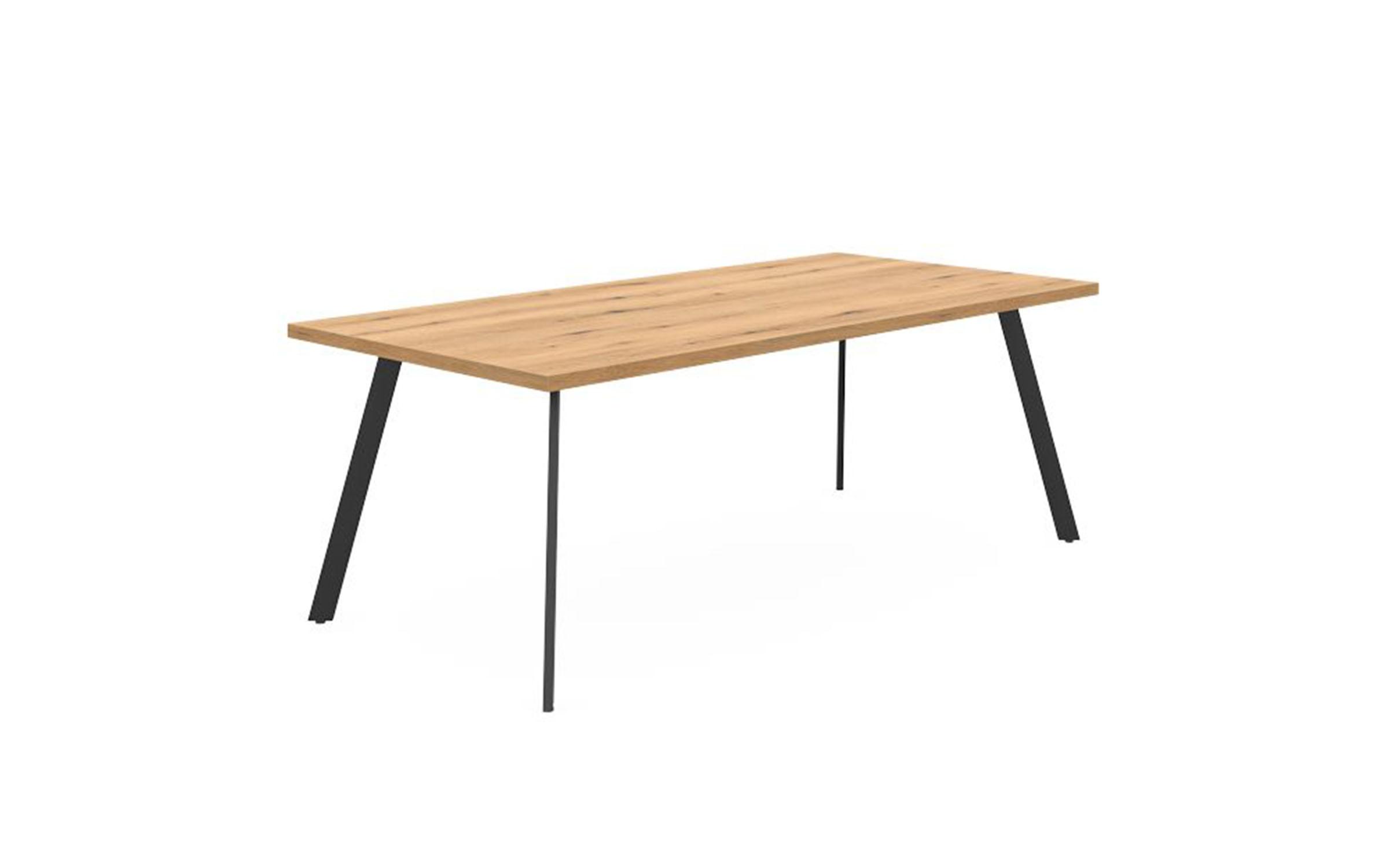 Masa de conferinta Tiron, stejar evoc + negru  2