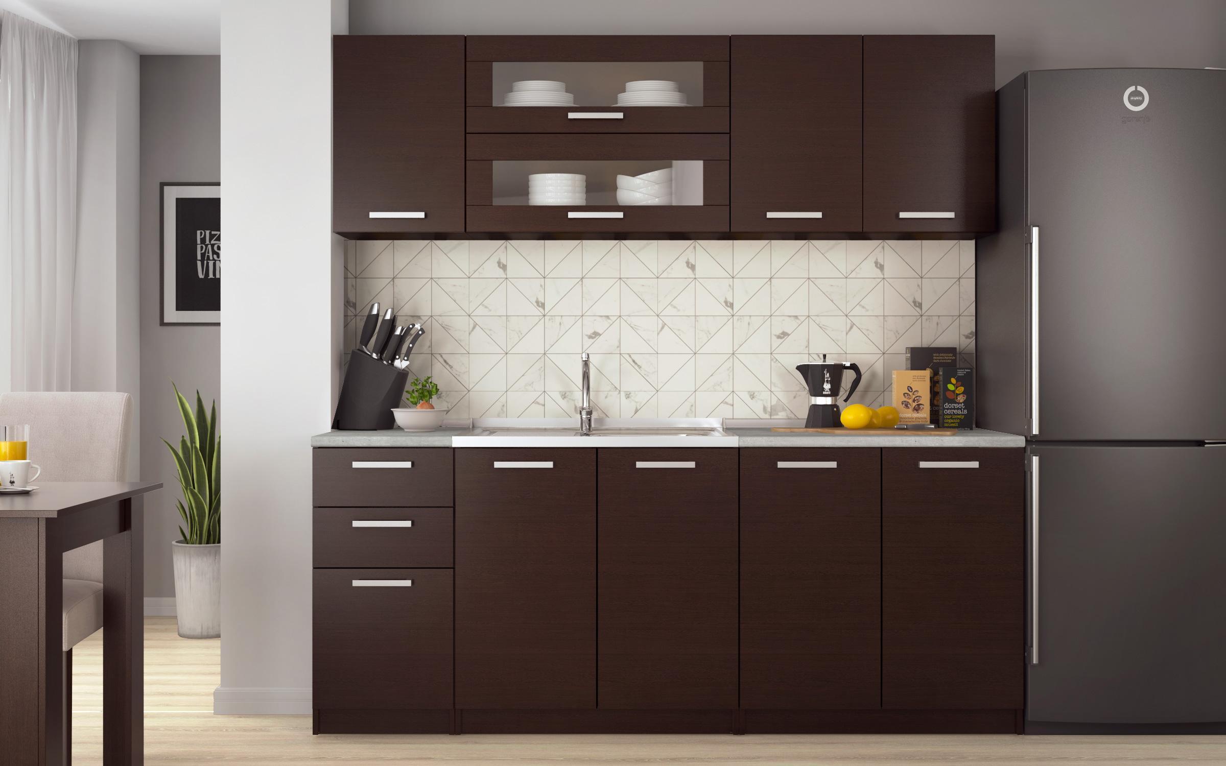 Bucatarie cu blat termic inclus Darina, wenge  2