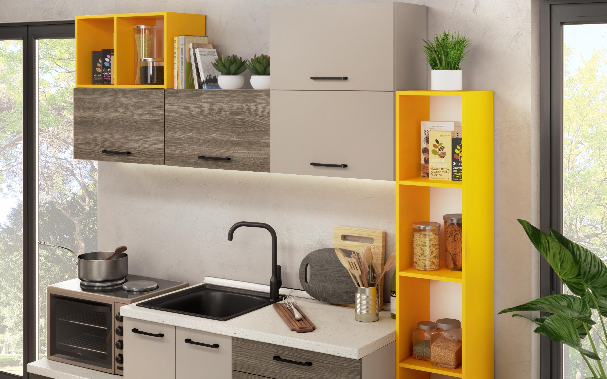 Bucatarie cu blat termic inclus Lia, cala fumurie + casmir  7