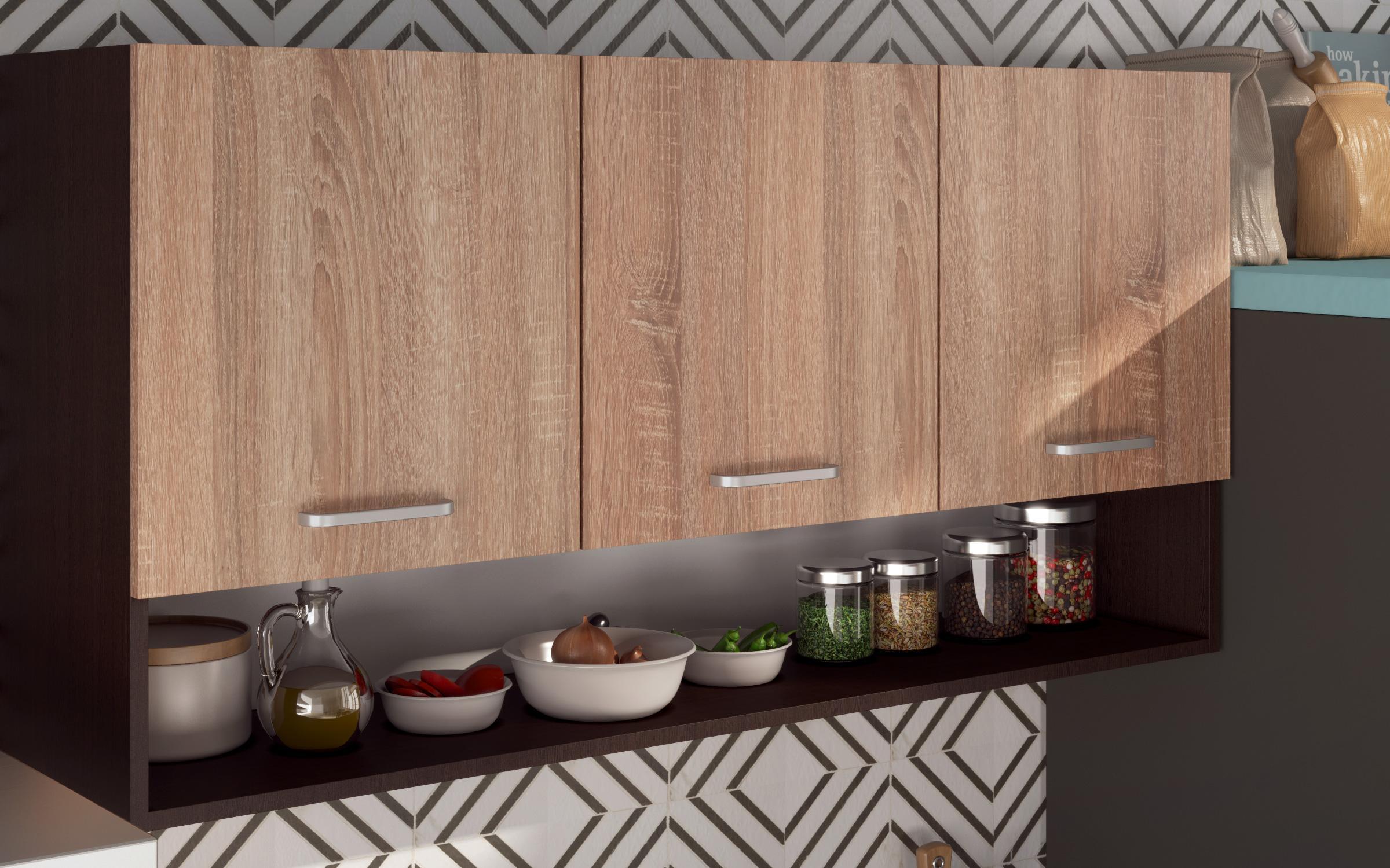 Bucatarie cu blat termic inclus Lora 5 mini, wenge + stejar sonoma  5