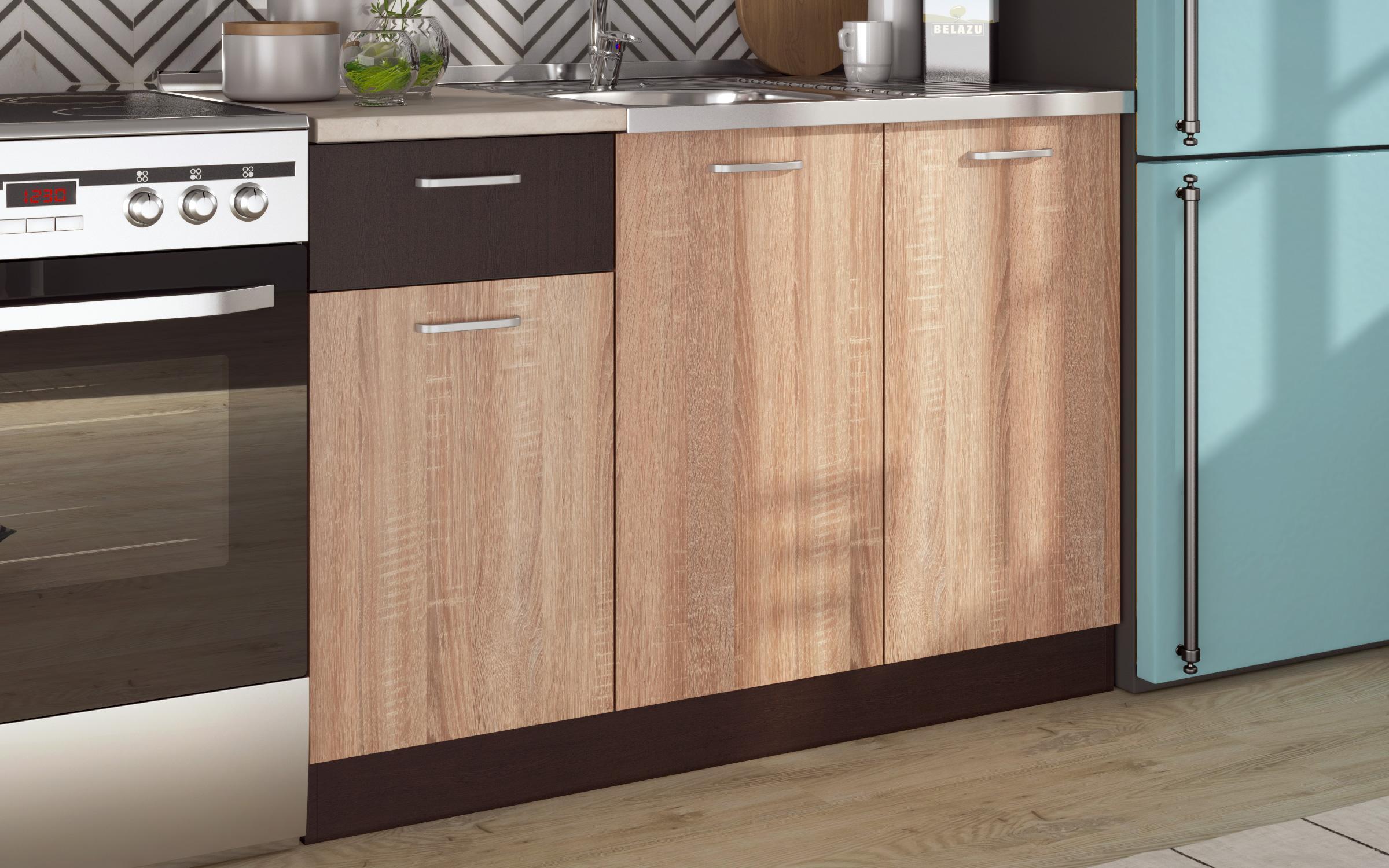 Bucatarie cu blat termic inclus Lora 5 mini, wenge + stejar sonoma  6