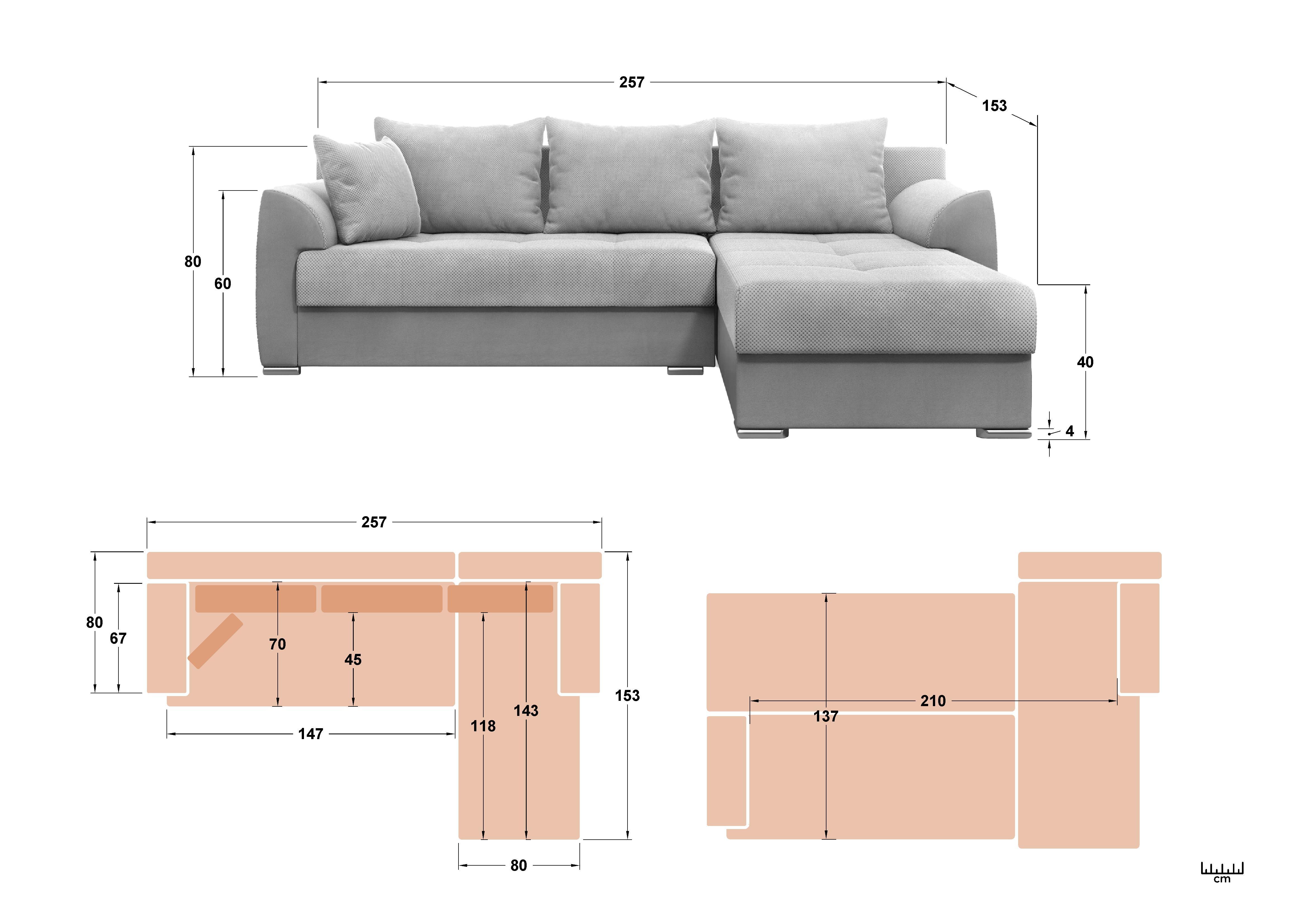 Coltar extensibil Lumis, bej + gri-bej  2