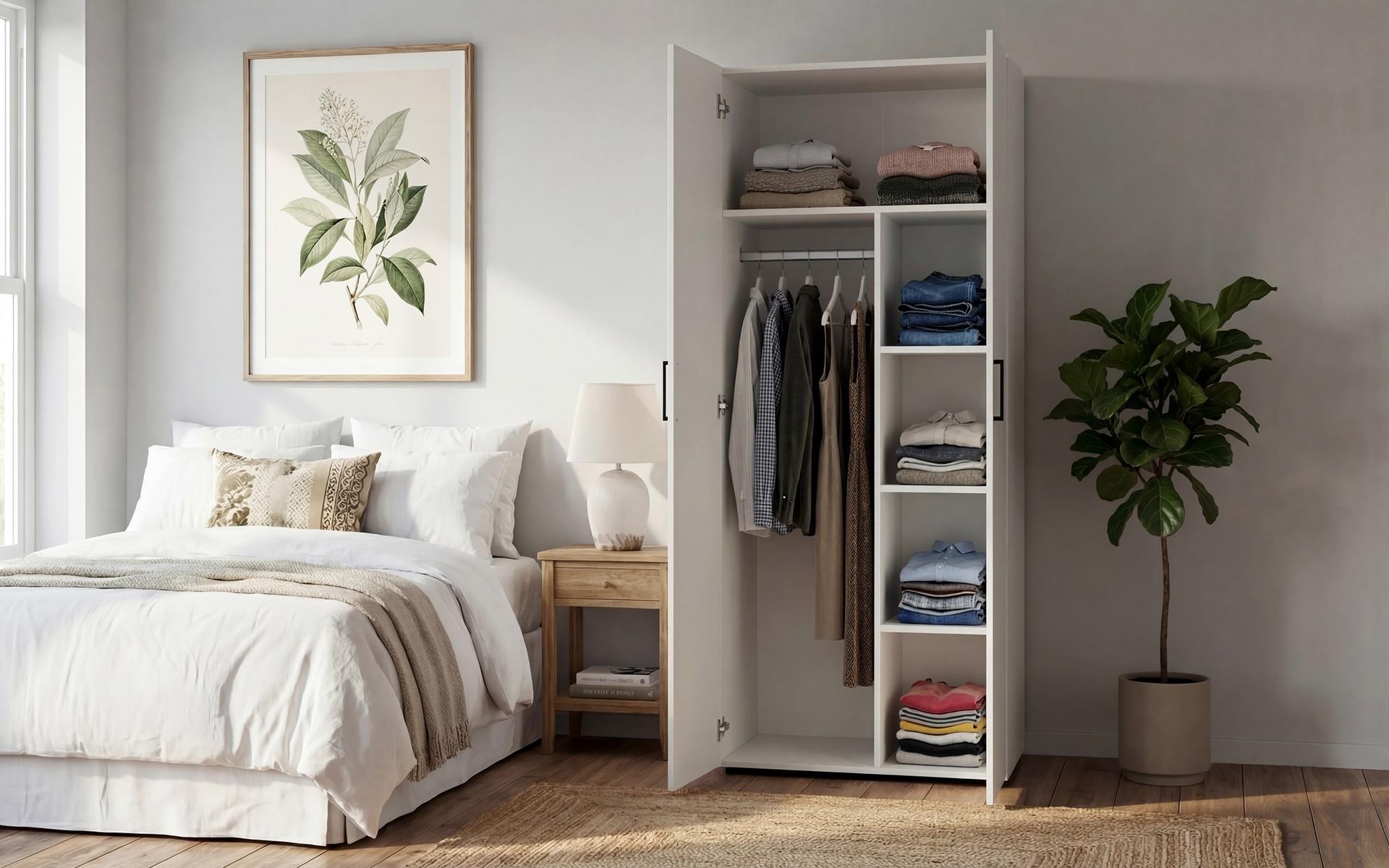 Dulap cu doua usi  ,bara si rafturi Masimo Comfort 3, wenge  3