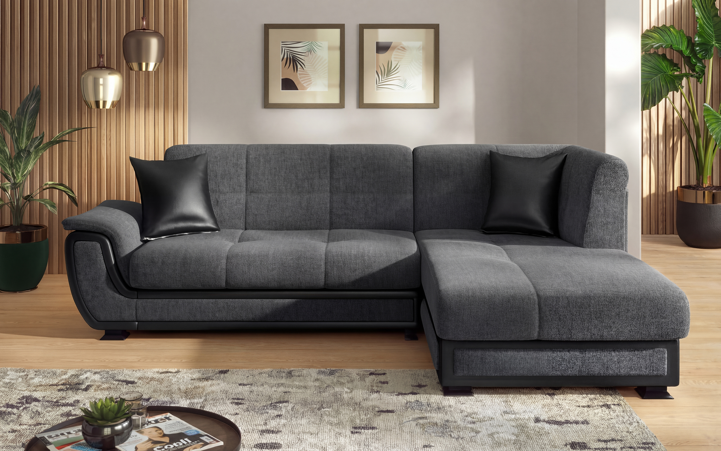 Coltar extensibil + mecanism click- clack Princess S II, gri + piele neagra  1