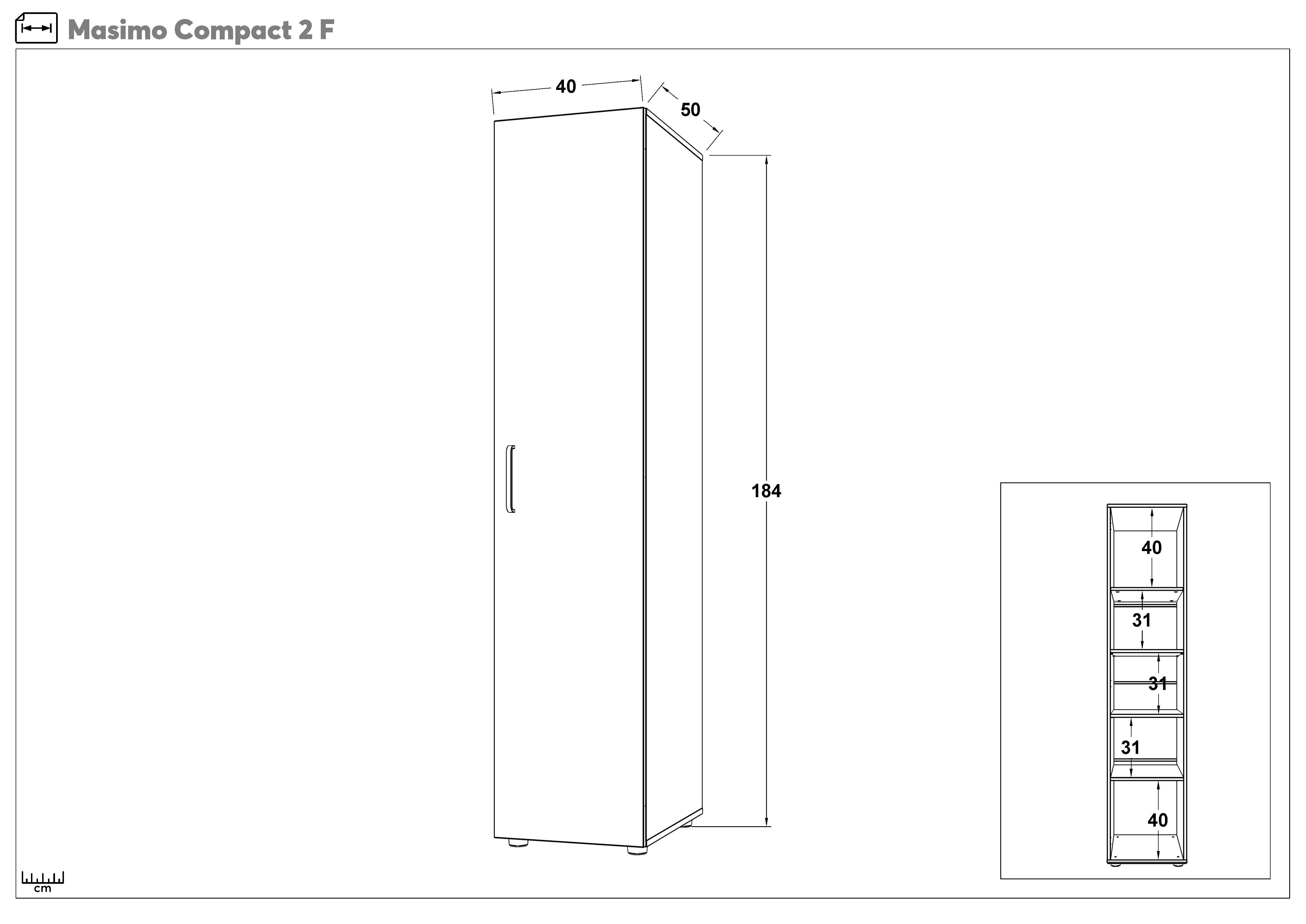 Dulap cu rafturi Masimo Compact 2, wenge  2