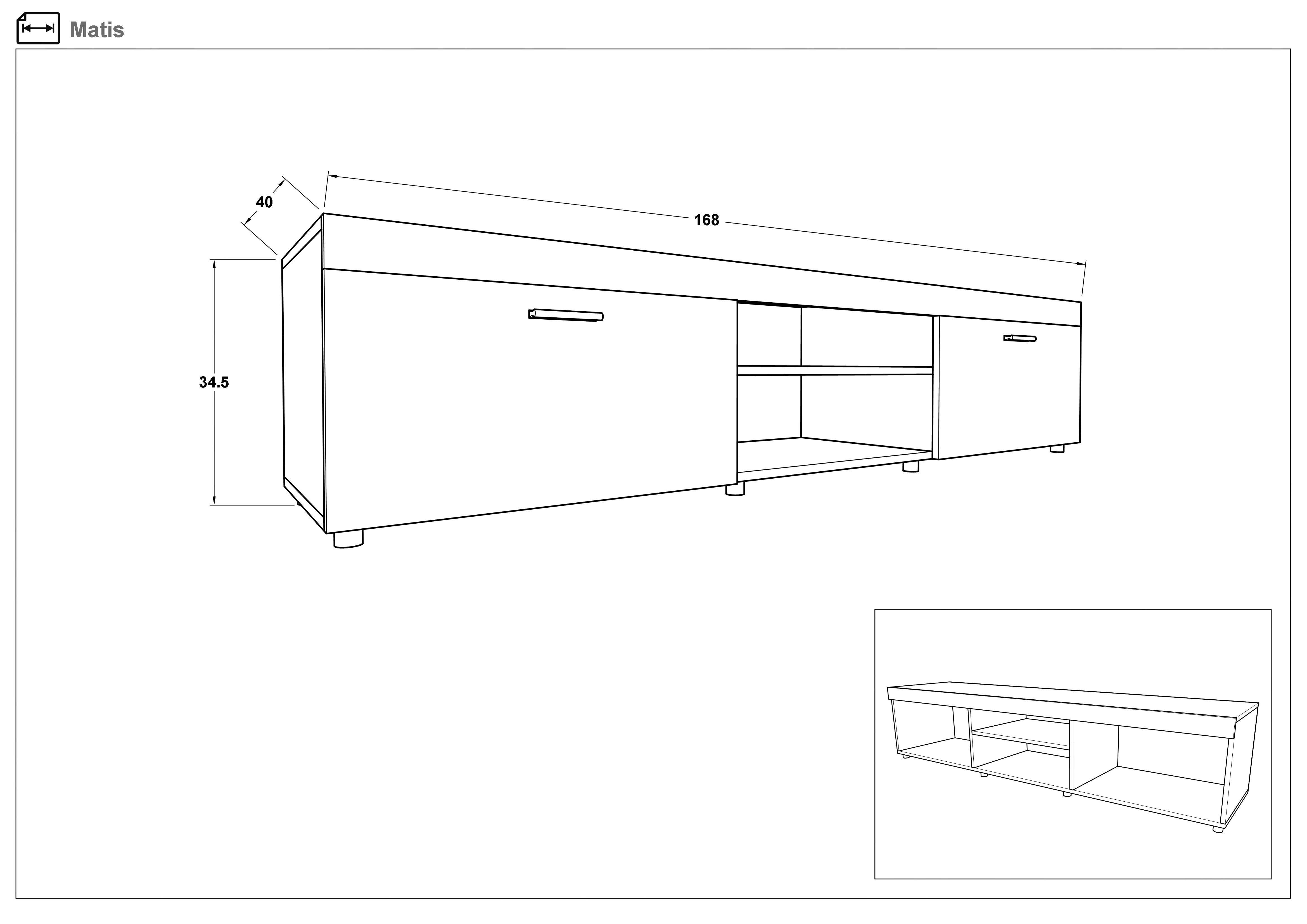 Modul TV Matis, stejar sonoma  2