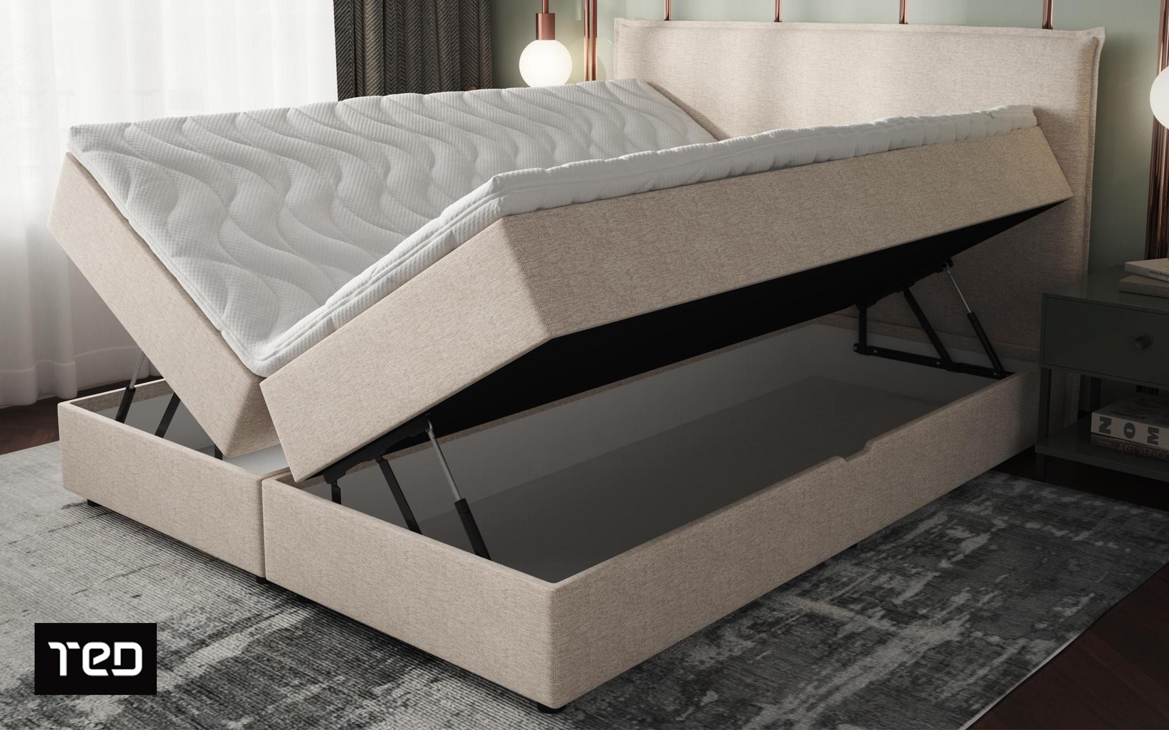 Pat dublu Boxspring 160/200 Modera, bej  4