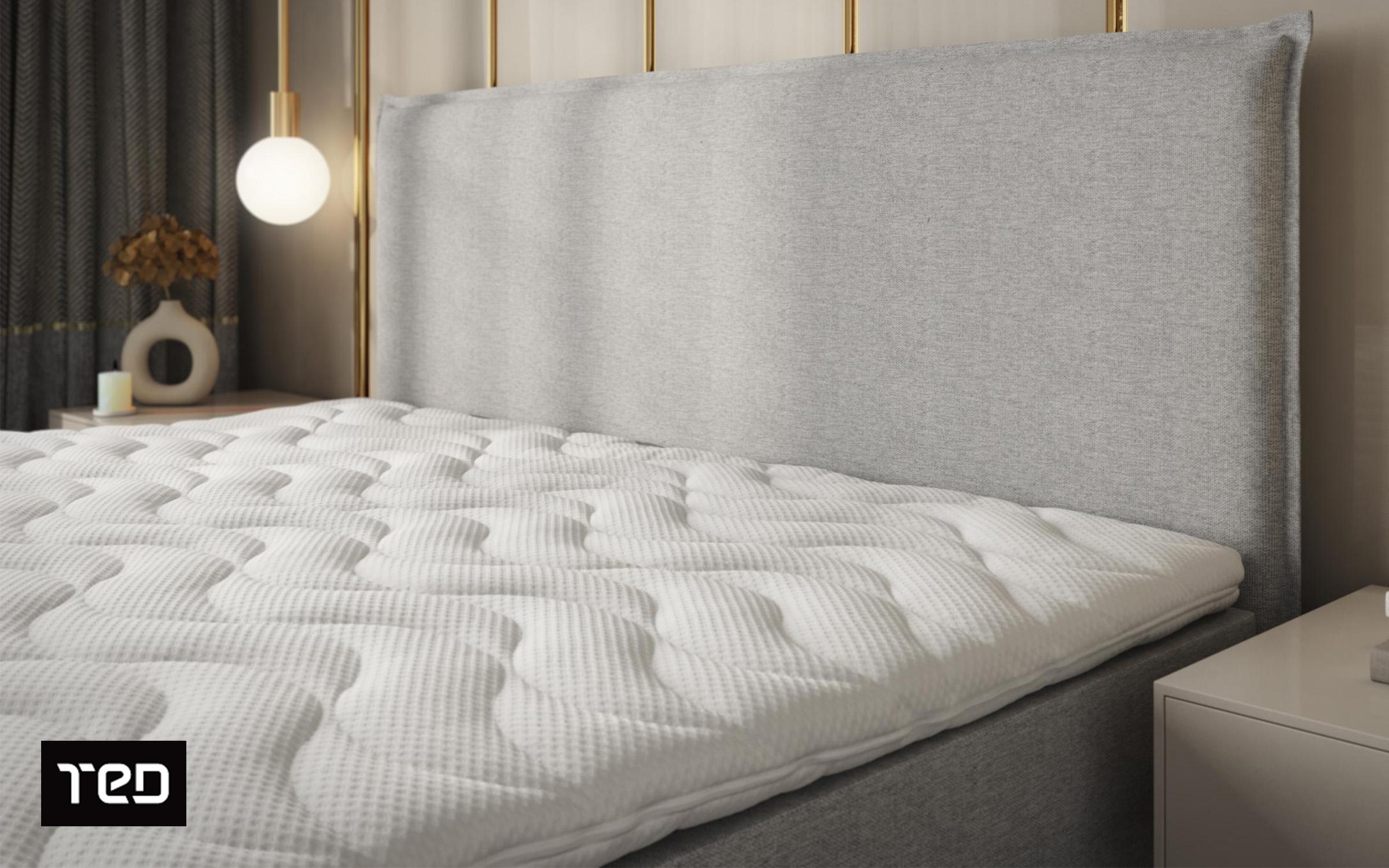 Pat dublu  180/200 Boxspring Modera, gri deschis  3