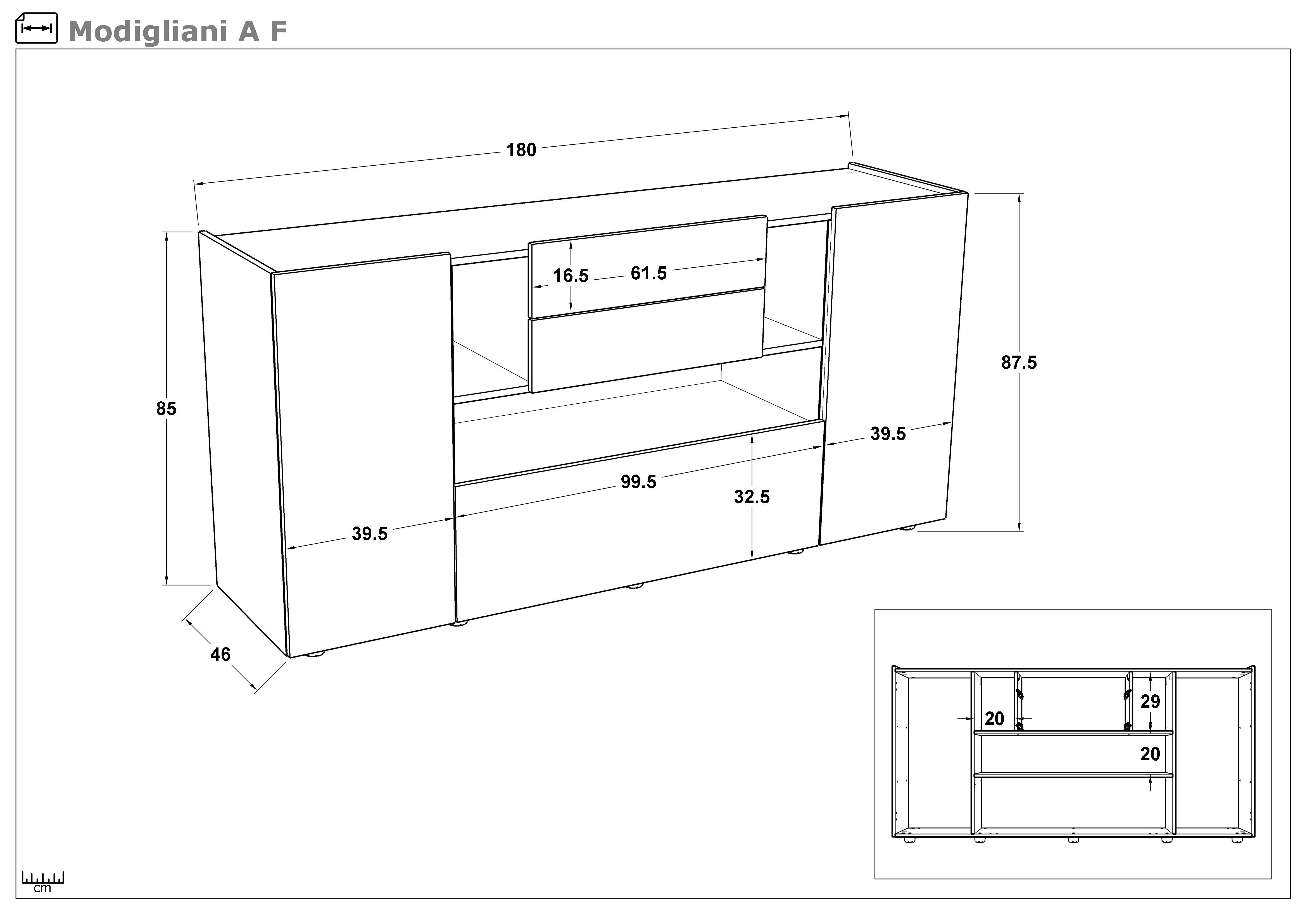 Comoda Modiliani А, Silk + stejar evoc  2