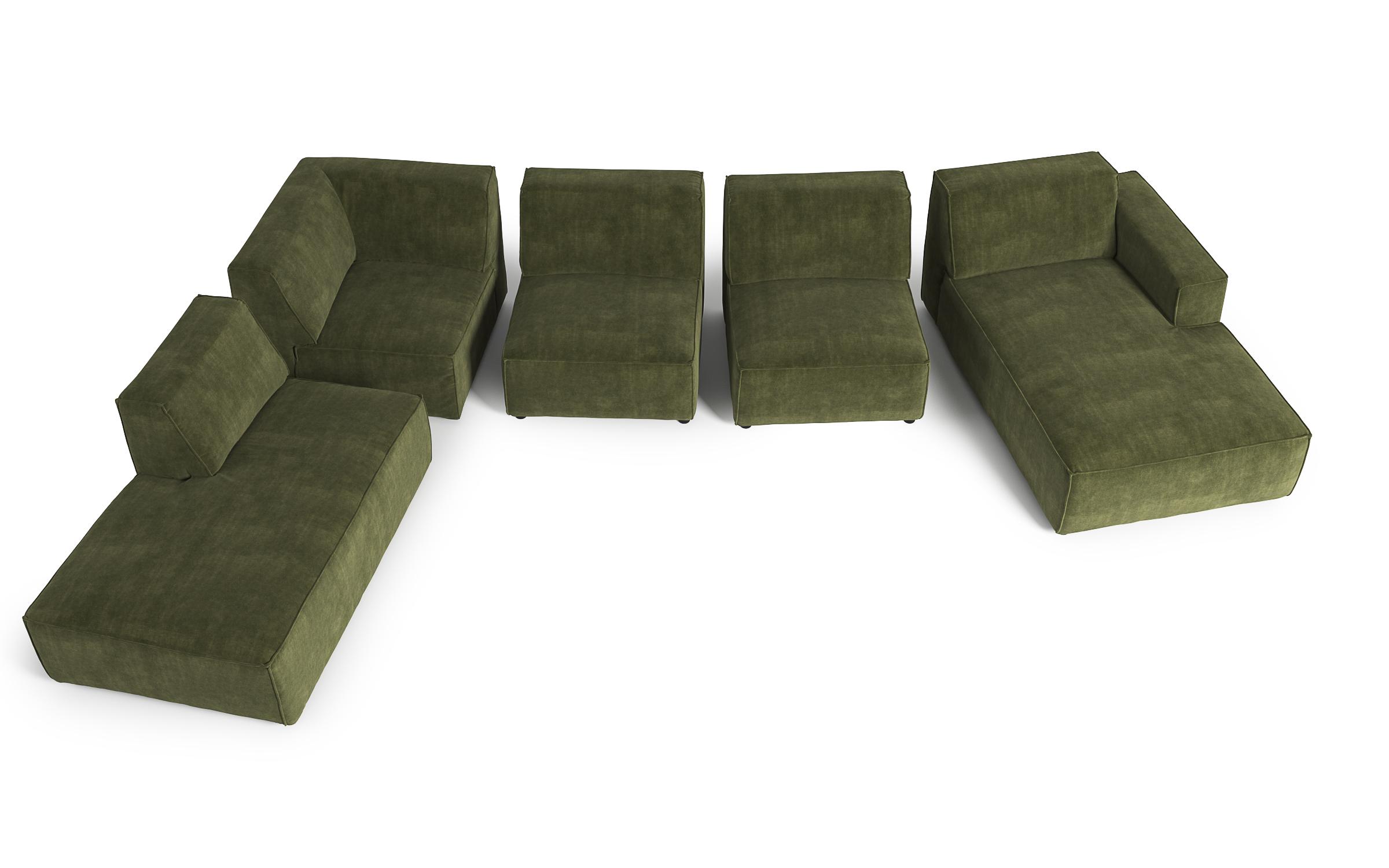 Canapea din coltar modular Verso, verde inchis  5