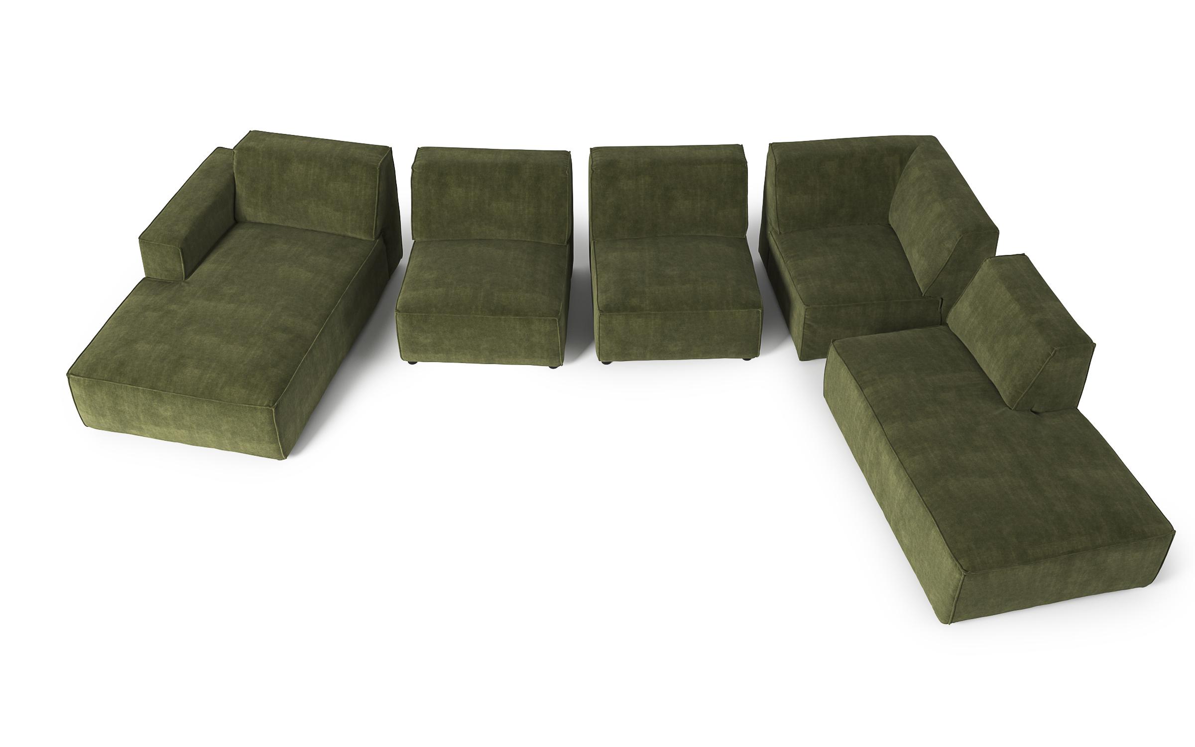 Canapea din coltar modular Verso, verde inchis  5
