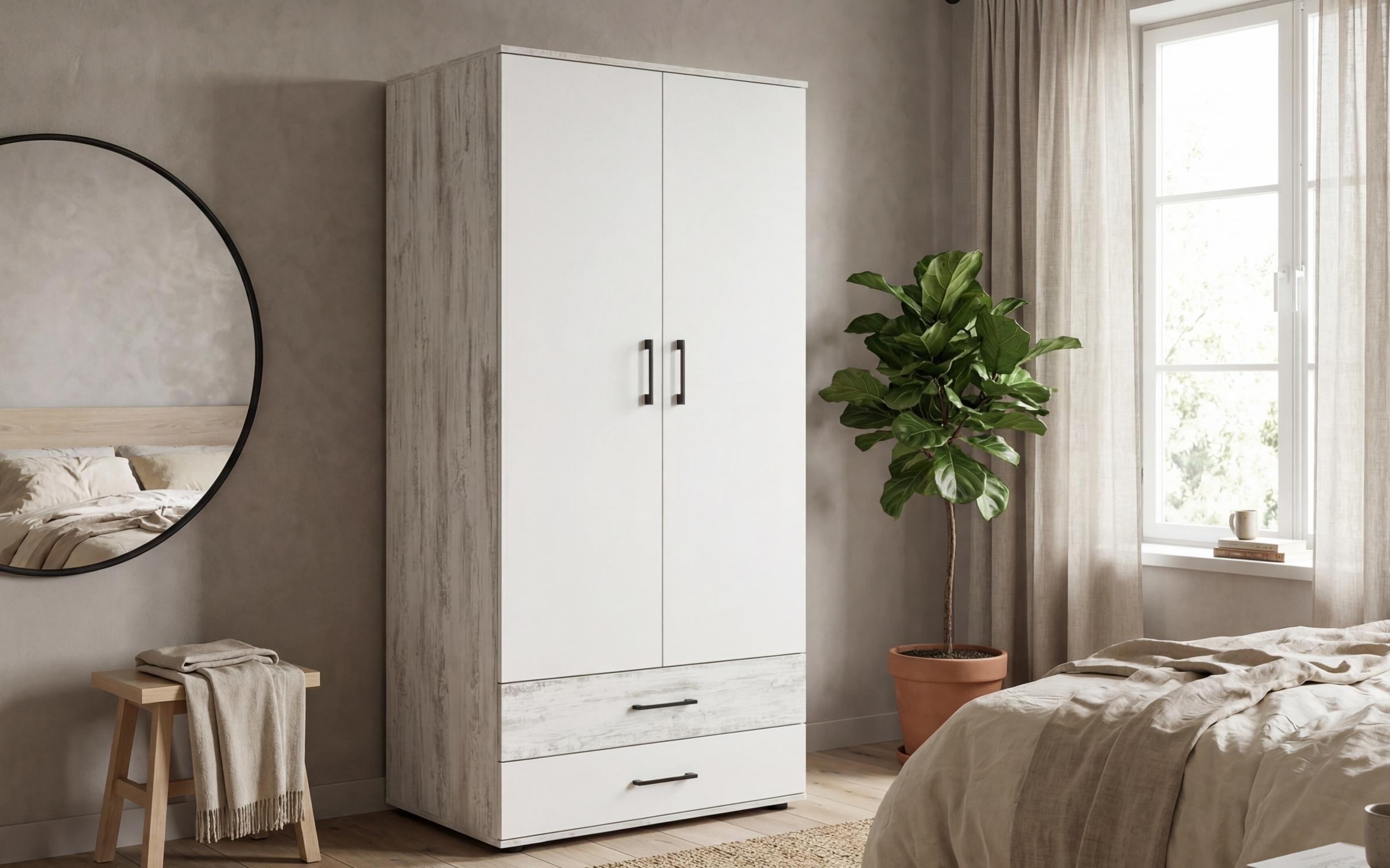 Set dormitor 160/200 Monterey, alb + stejar antic  7