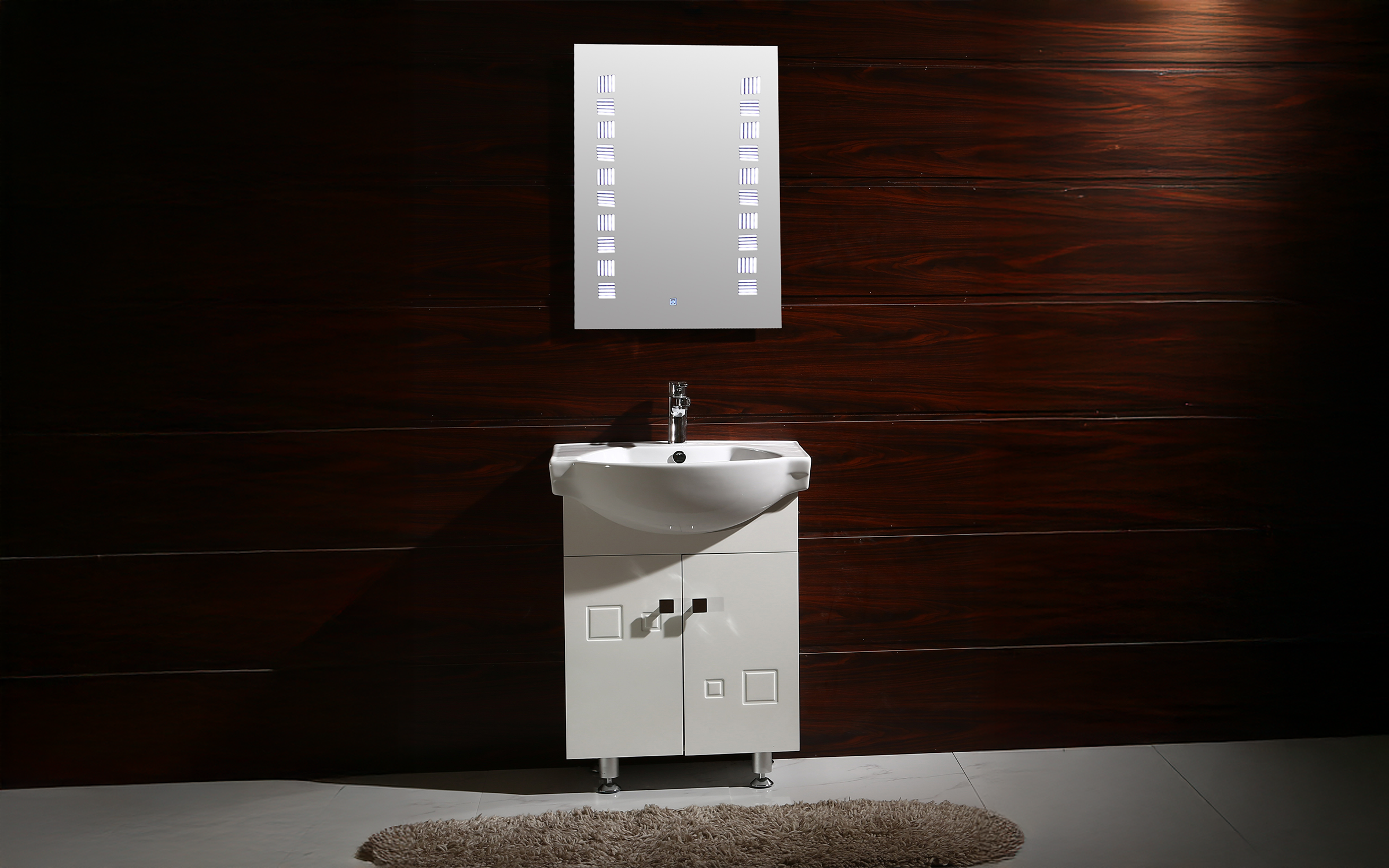 Dulap PVC pentru baie cu chiuveta ICP6080, alb  3