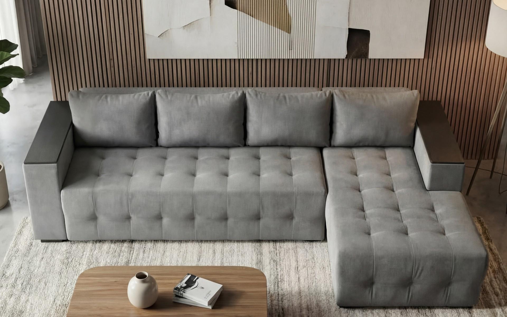 Coltar extensibil cu brat etajera Napoli, gri  4