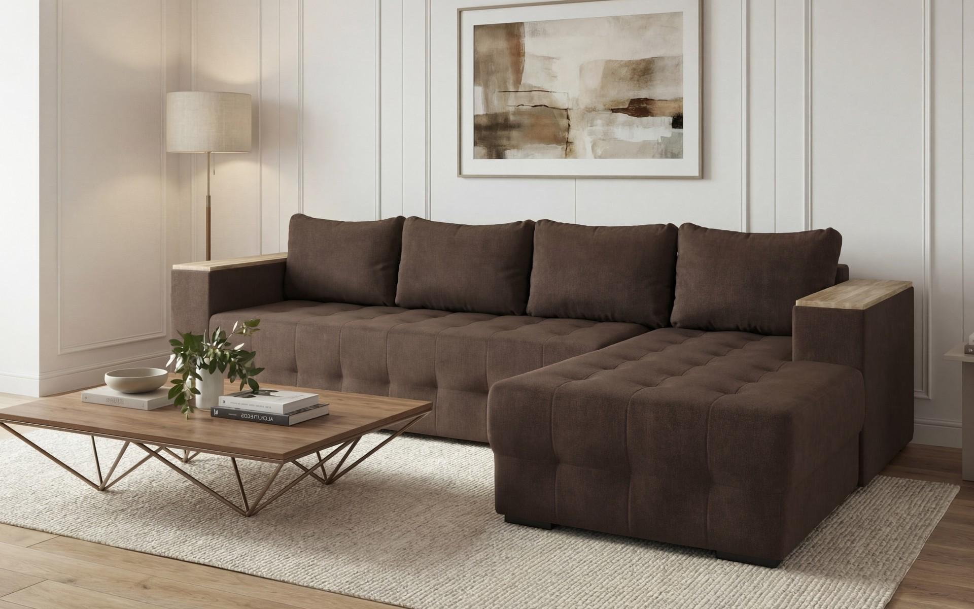 Coltar extensibil cu brat etajera Napoli, maro  3