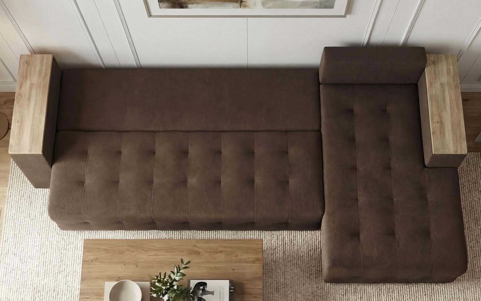 Coltar extensibil cu brat etajera Napoli, maro  5