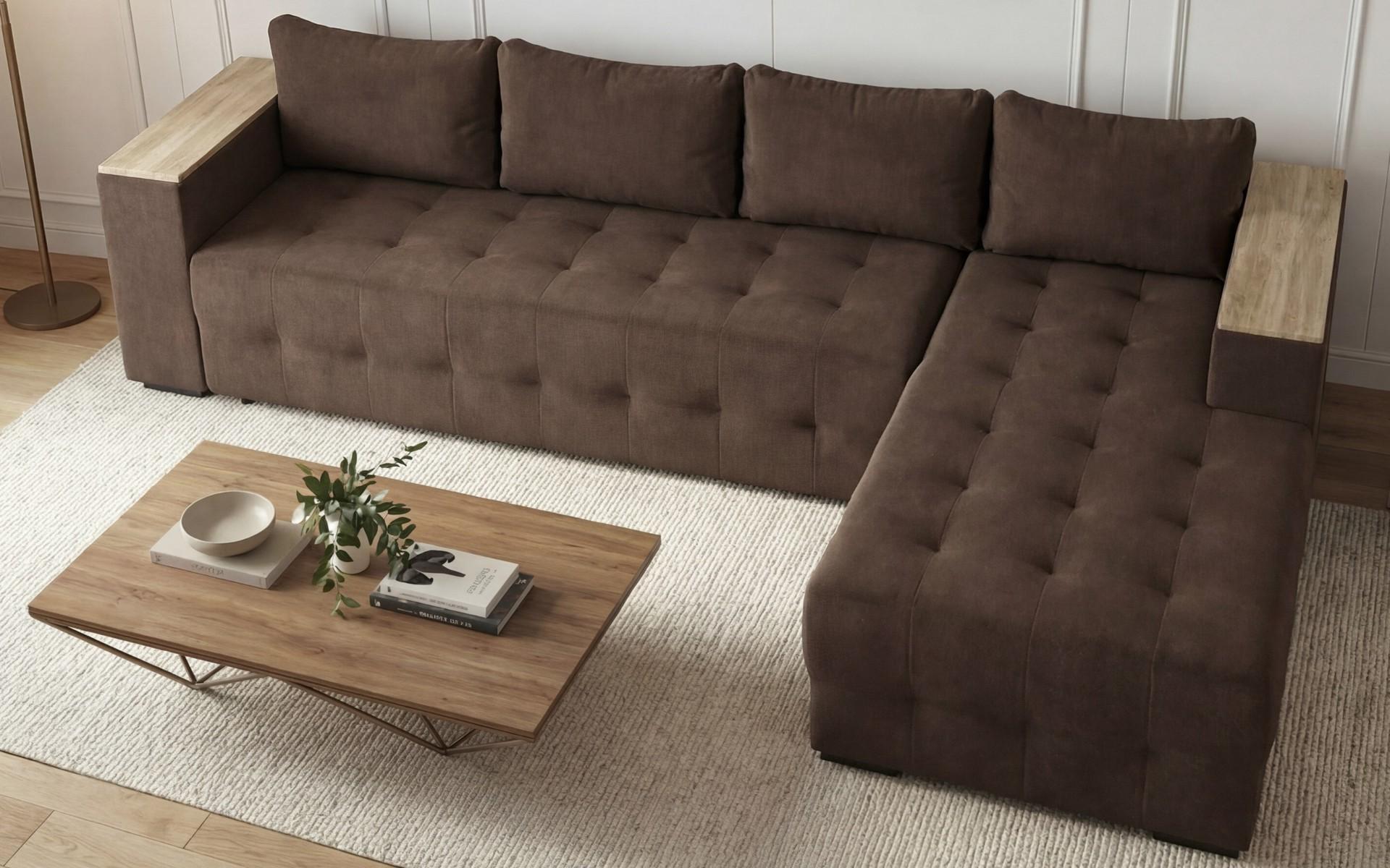 Coltar extensibil cu brat etajera Napoli, maro  4