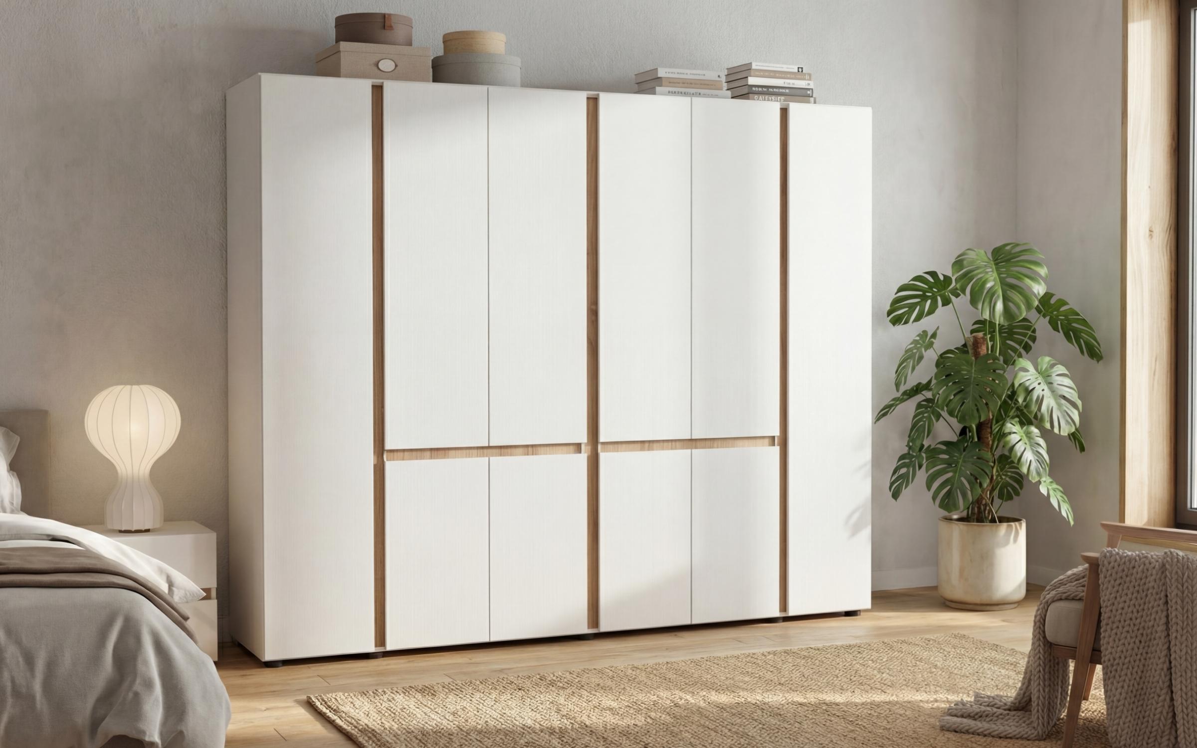 Dulap Omonia XL, alb + stejar sonoma  1