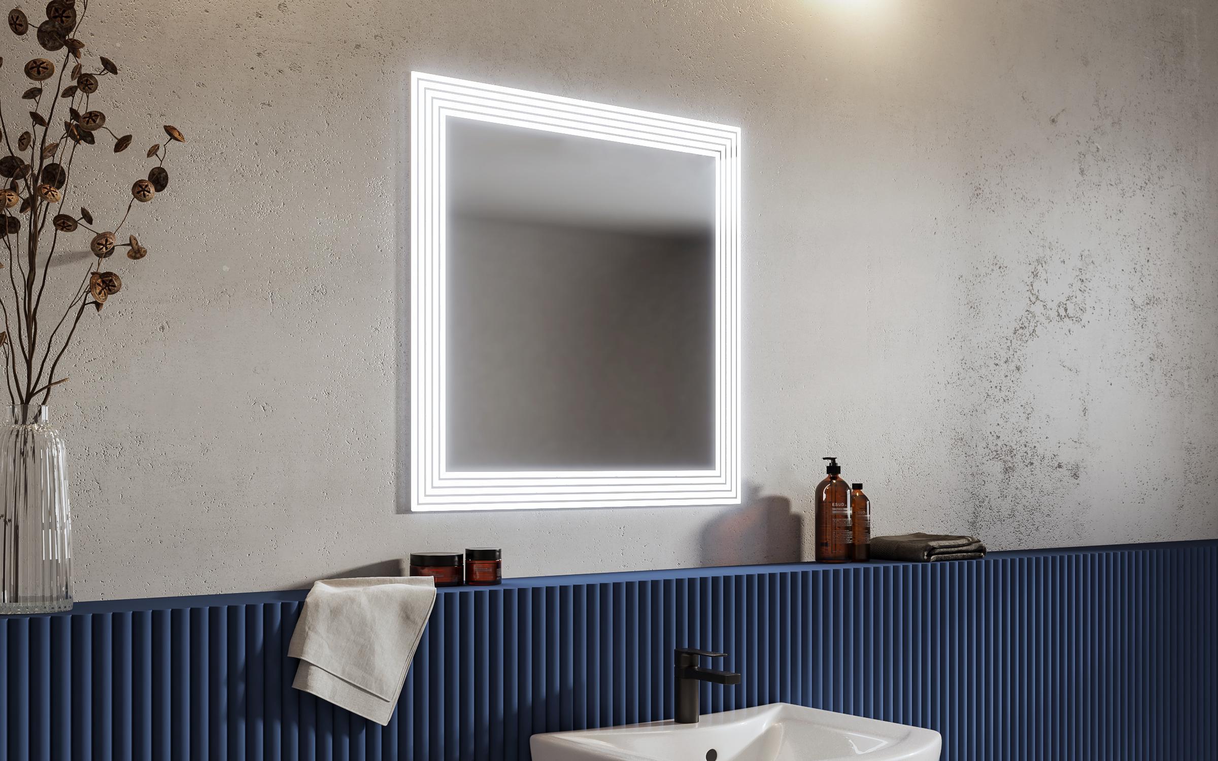Oglinda pentru baie cu iluminare LED,   1