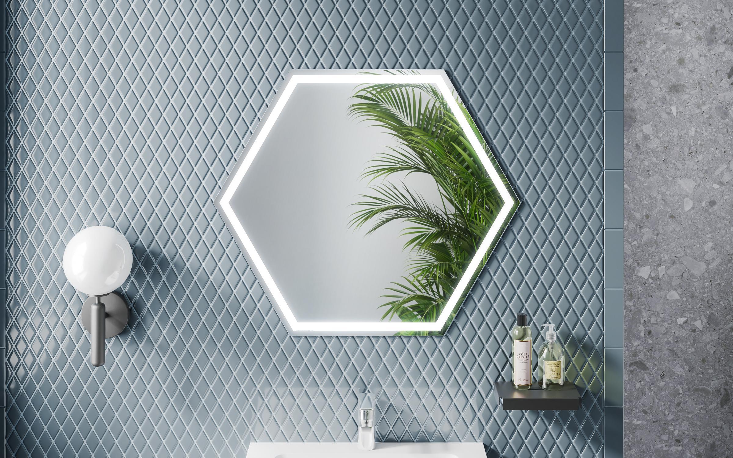 Oglinda pentru  baie cu iluminare LED,   1