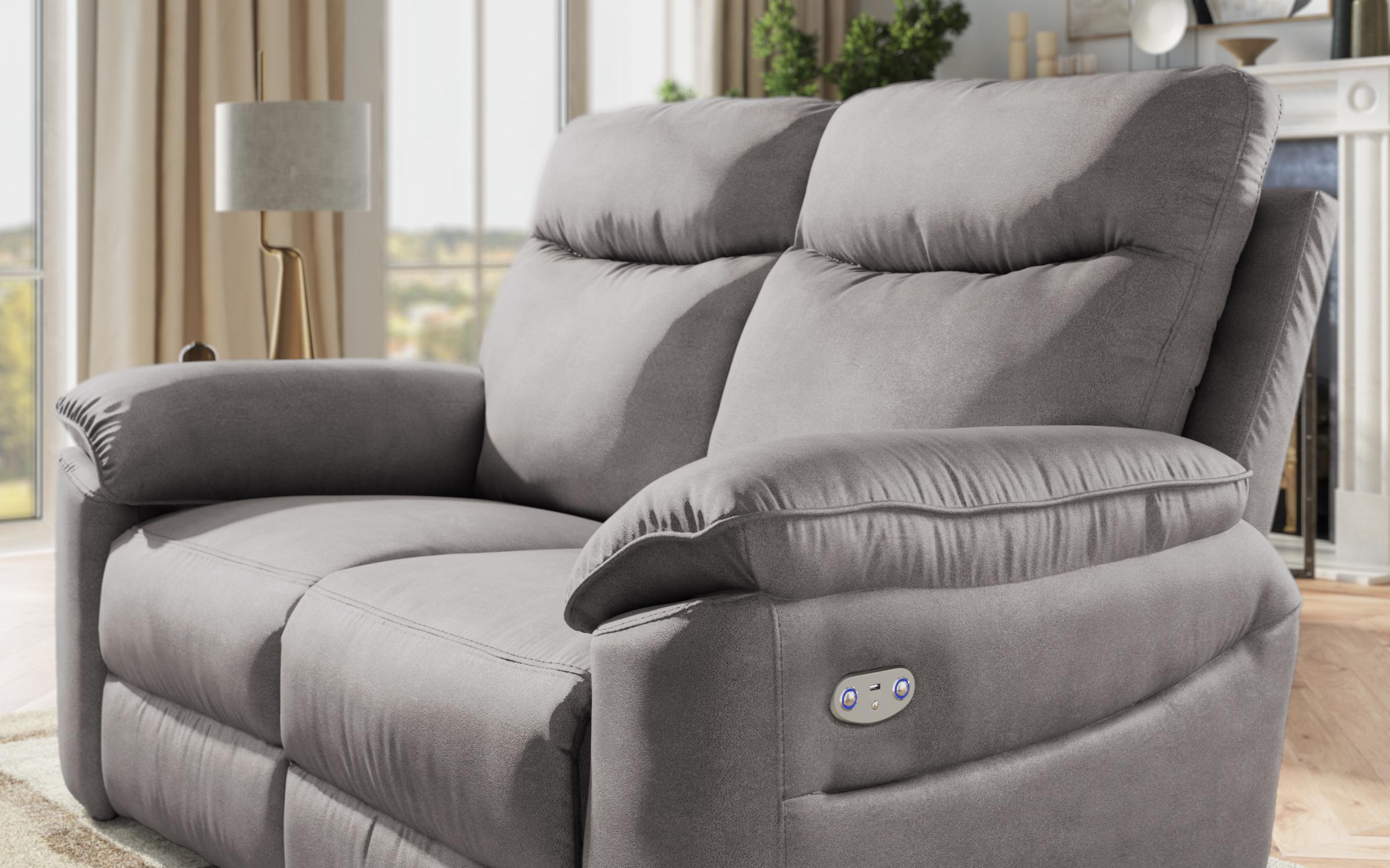 Recliner 2 locuri /mecanism electric/ Adesto, gri  6