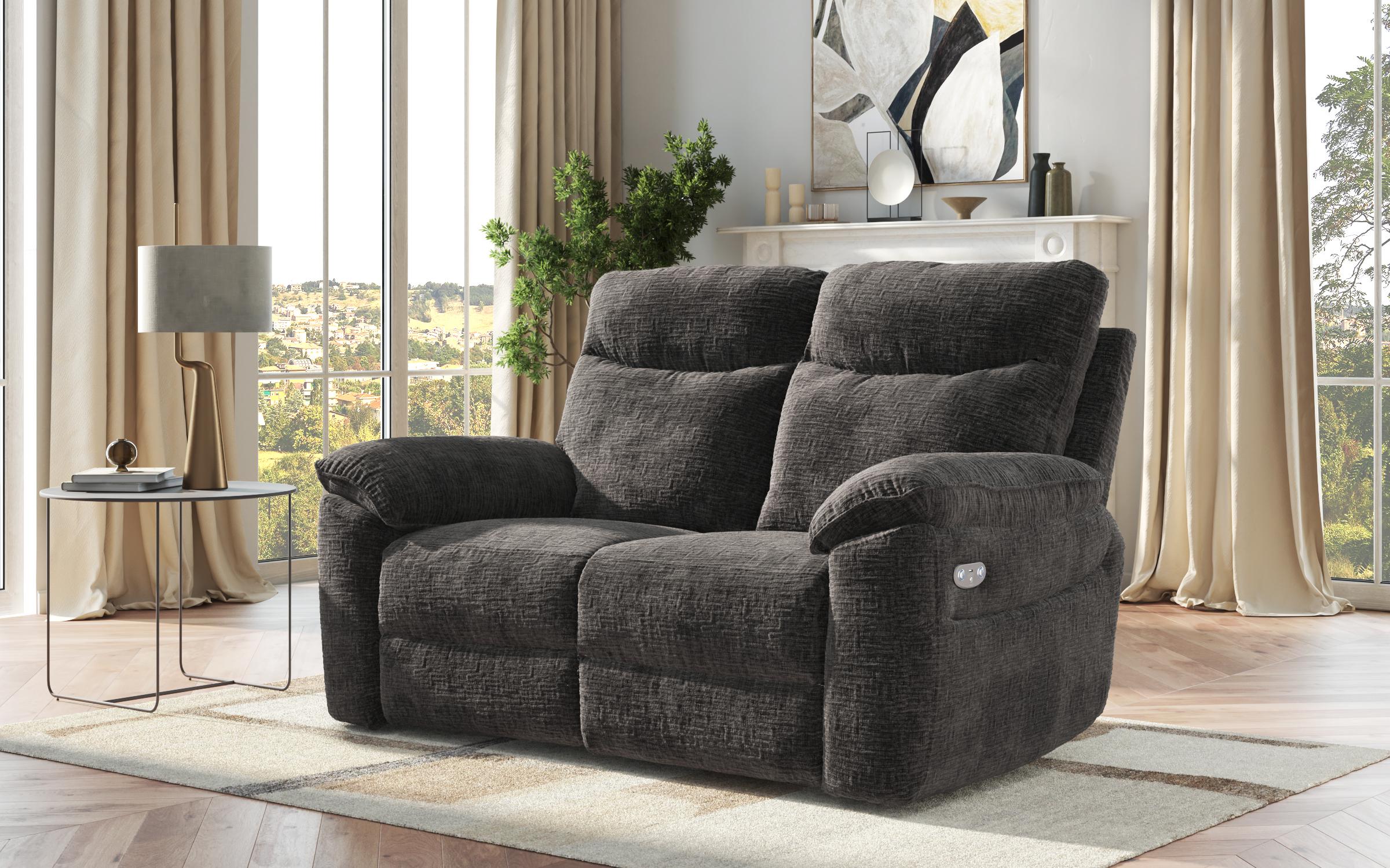Recliner 2 locuri /mecanism electric/ Adesto, gri inchis  8