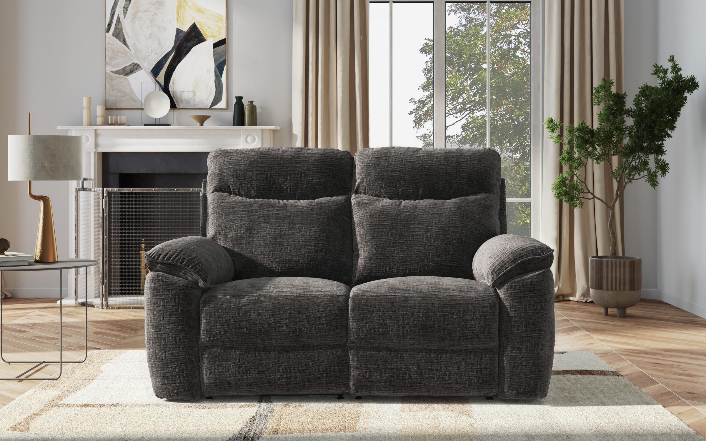 Recliner 2 locuri /fara mecanism/ Adesto, gri inchis  5