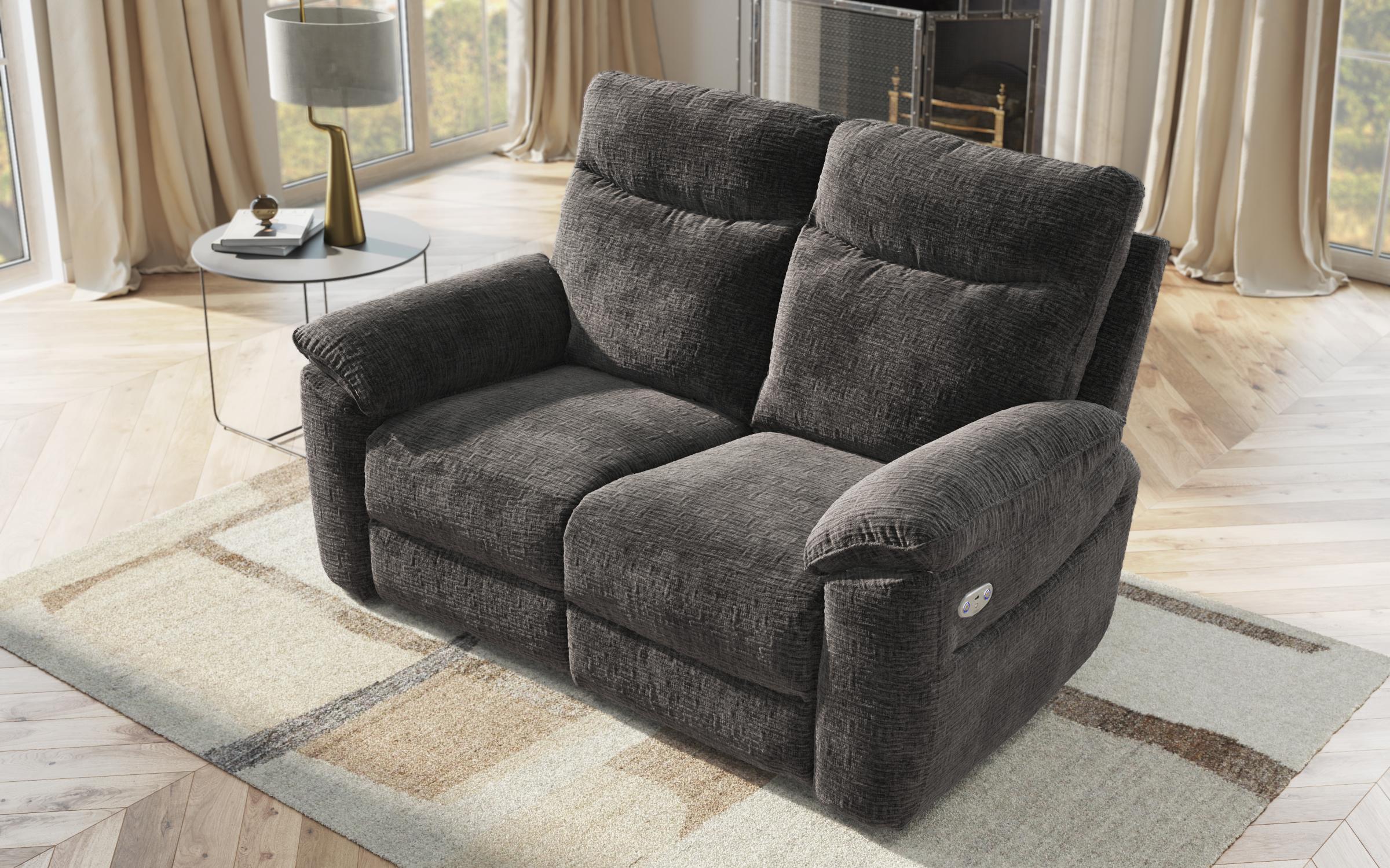 Recliner 2 locuri /mecanism electric/ Adesto, gri inchis  5