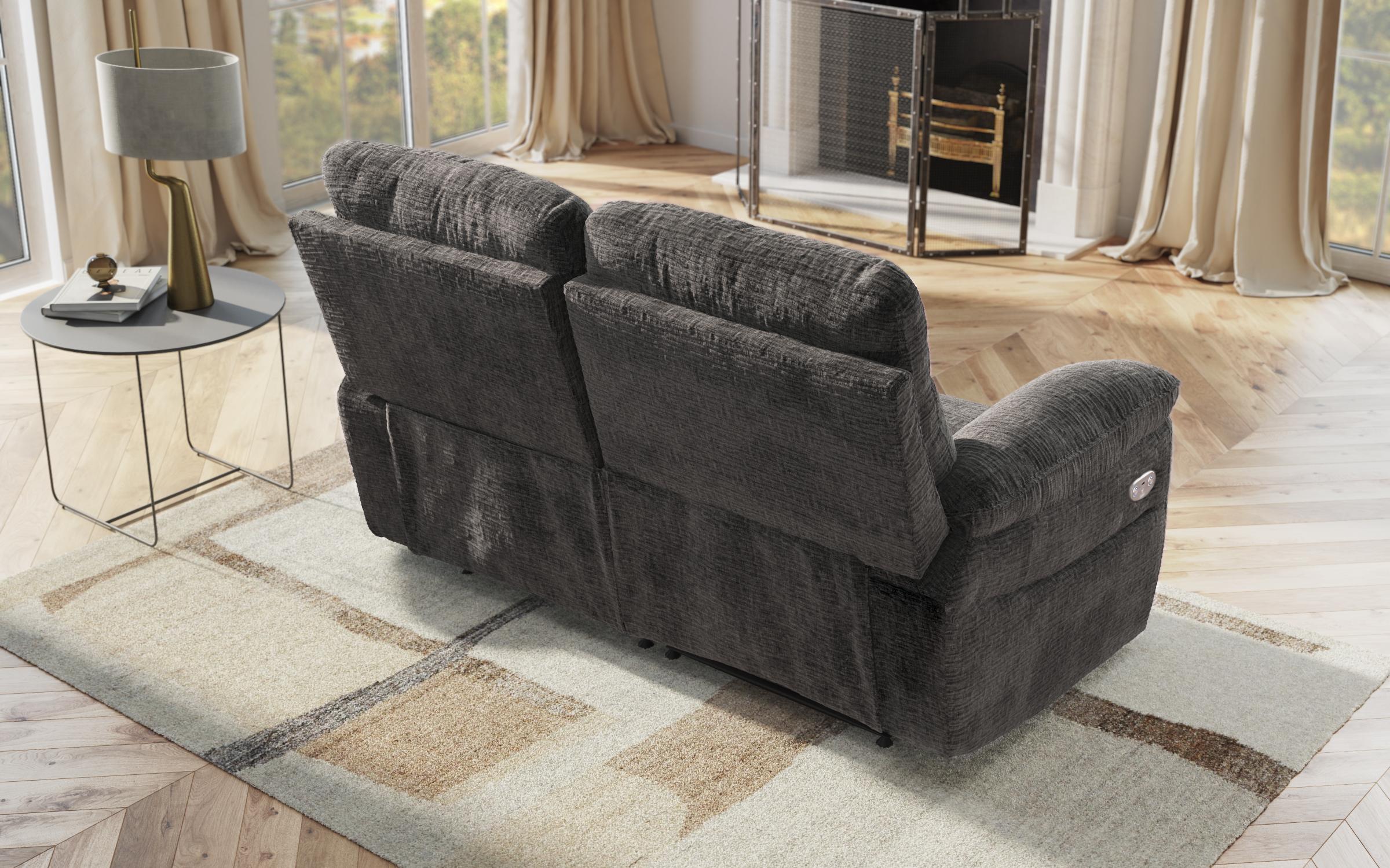 Recliner 2 locuri /mecanism electric/ Adesto, gri inchis  6