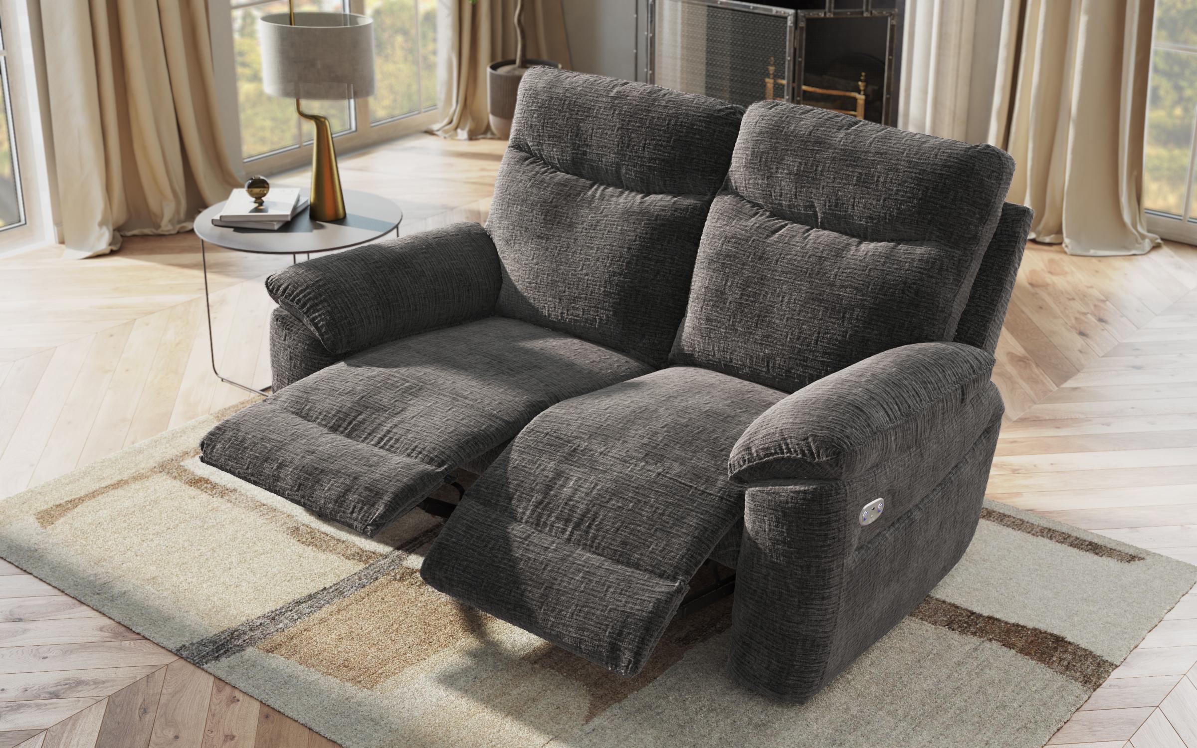 Recliner 2 locuri /mecanism electric/ Adesto, gri inchis  7