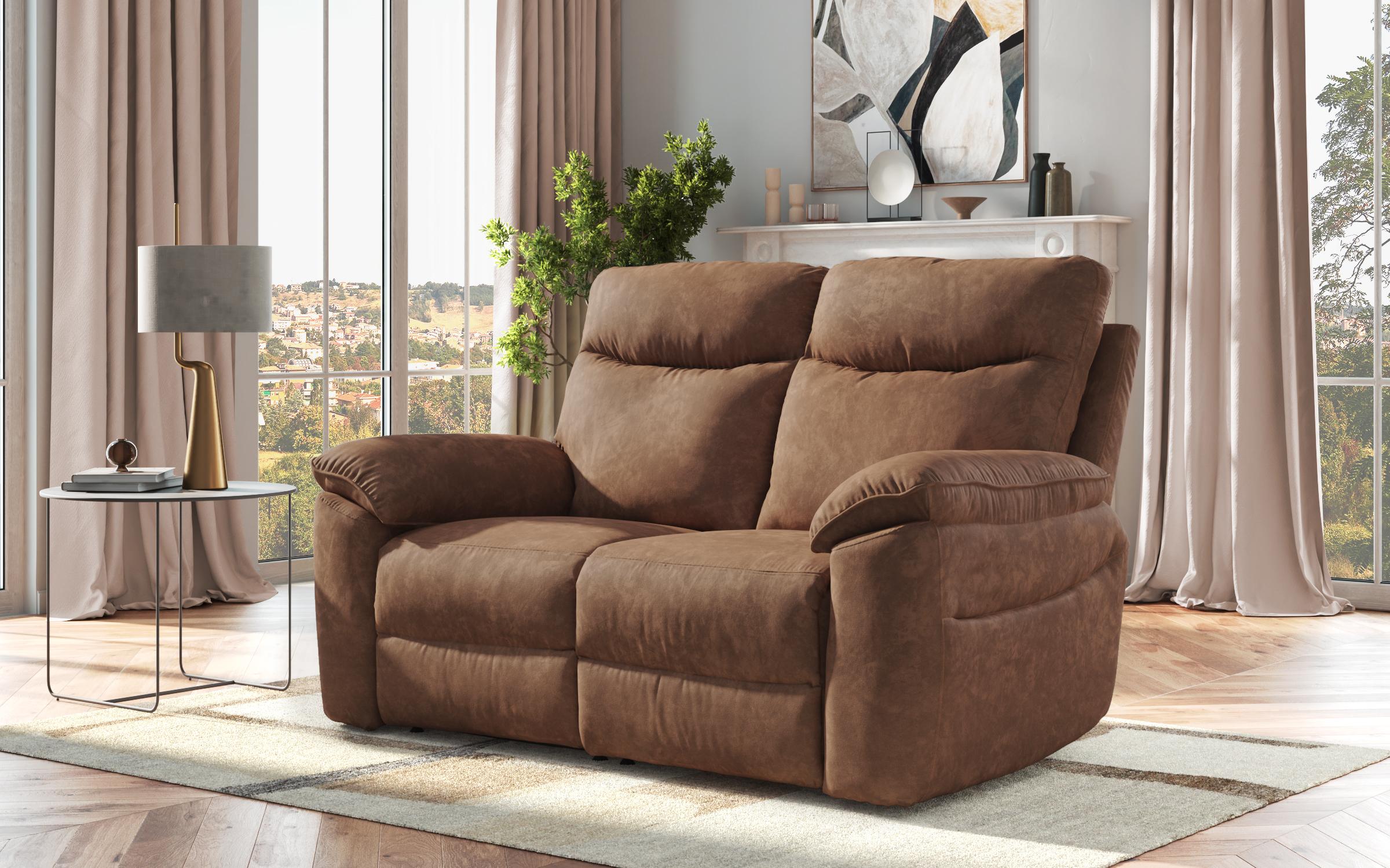 Recliner 2 locuri /fara mecanism/ Adesto, maro  7