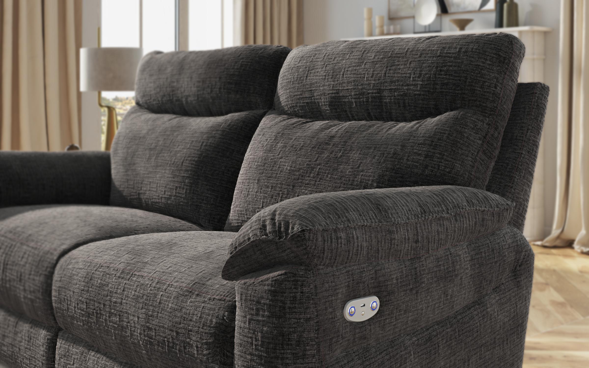 Recliner 3 locuri /mecanism electric/ Adesto, gri inchis  4