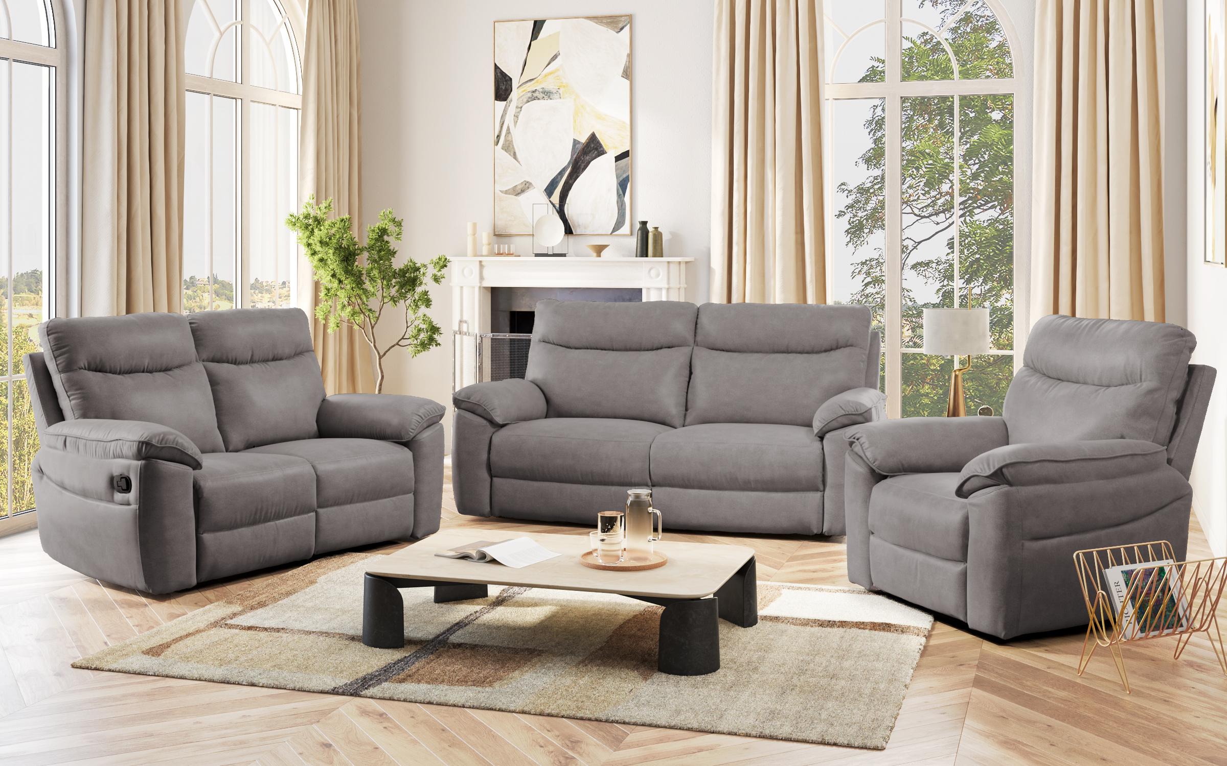 Recliner 2 locuri /mecanism manual/ Adesto, gri  3